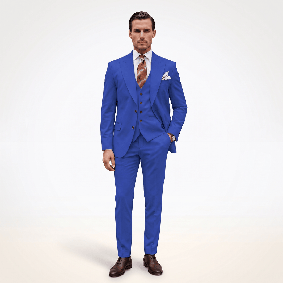 Ceehuteey Ceehuteey Men's 3 Piece Peak Lapel Men's Express Suit (Blazer+Vest+Pants)