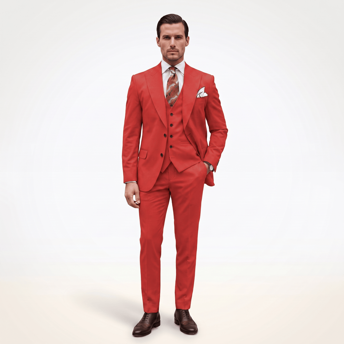 Ceehuteey Ceehuteey Men's 3 Piece Peak Lapel Men's Express Suit (Blazer+Vest+Pants)