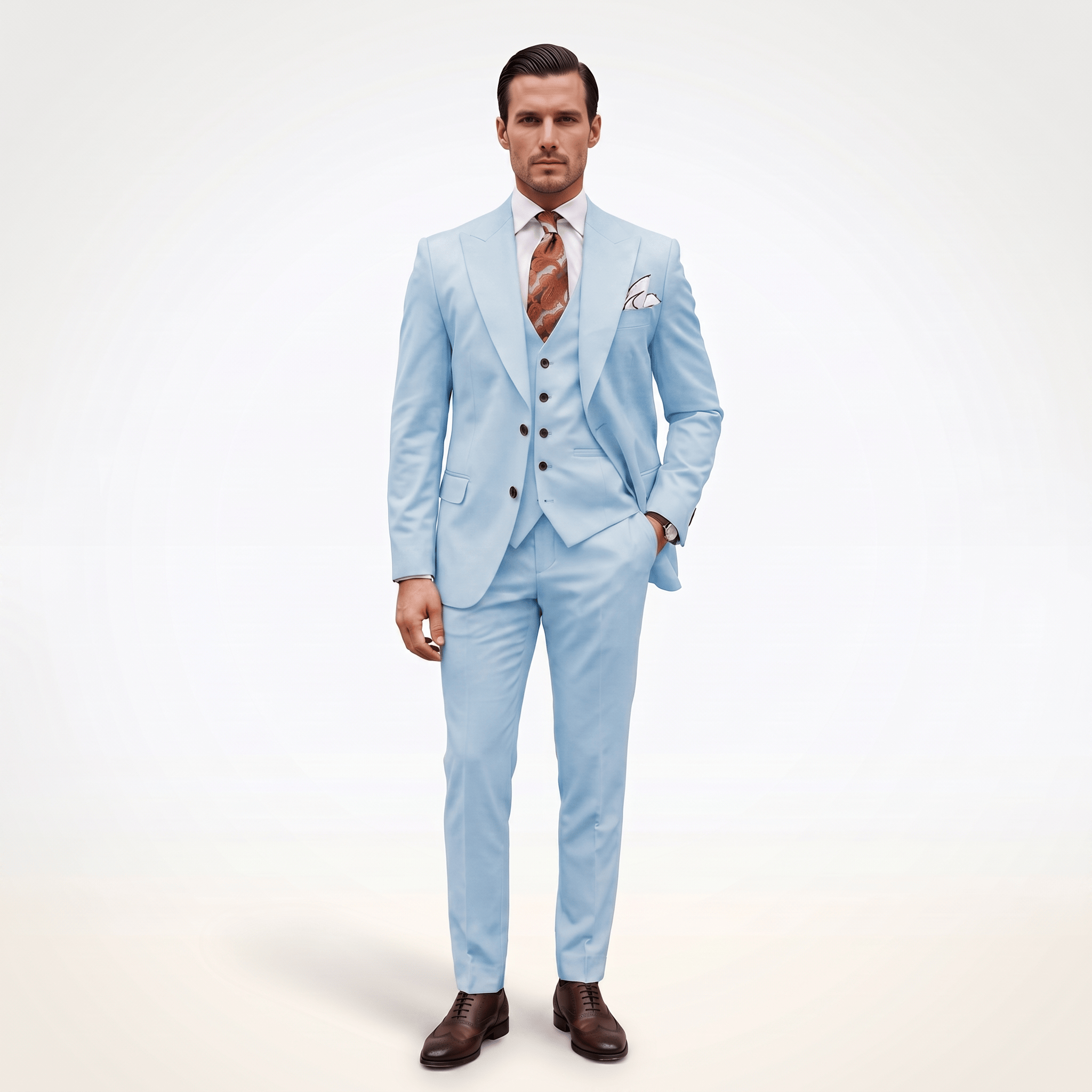 Ceehuteey Ceehuteey Men's 3 Piece Peak Lapel Men's Express Suit (Blazer+Vest+Pants)