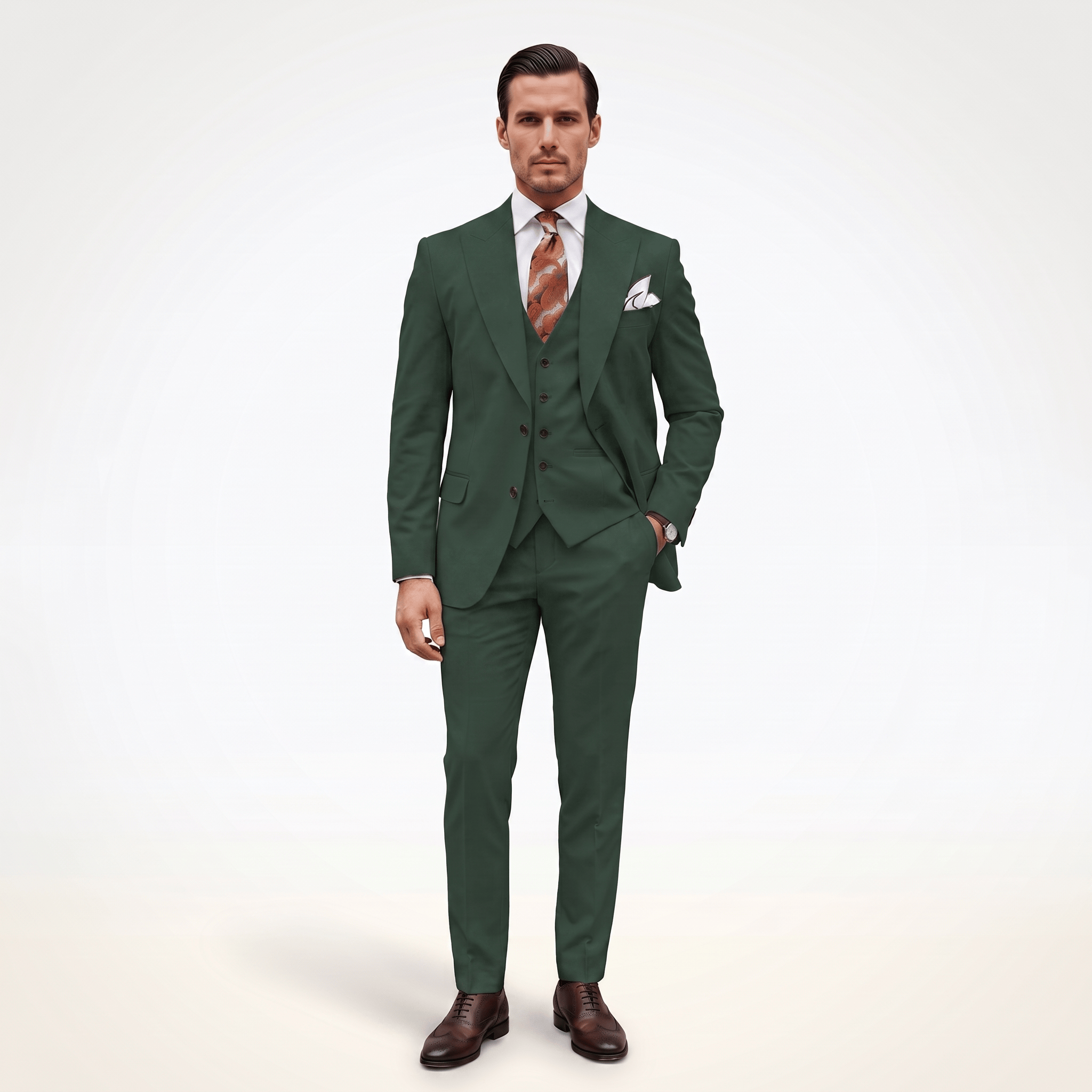 Ceehuteey Ceehuteey Men's 3 Piece Peak Lapel Men's Express Suit (Blazer+Vest+Pants)