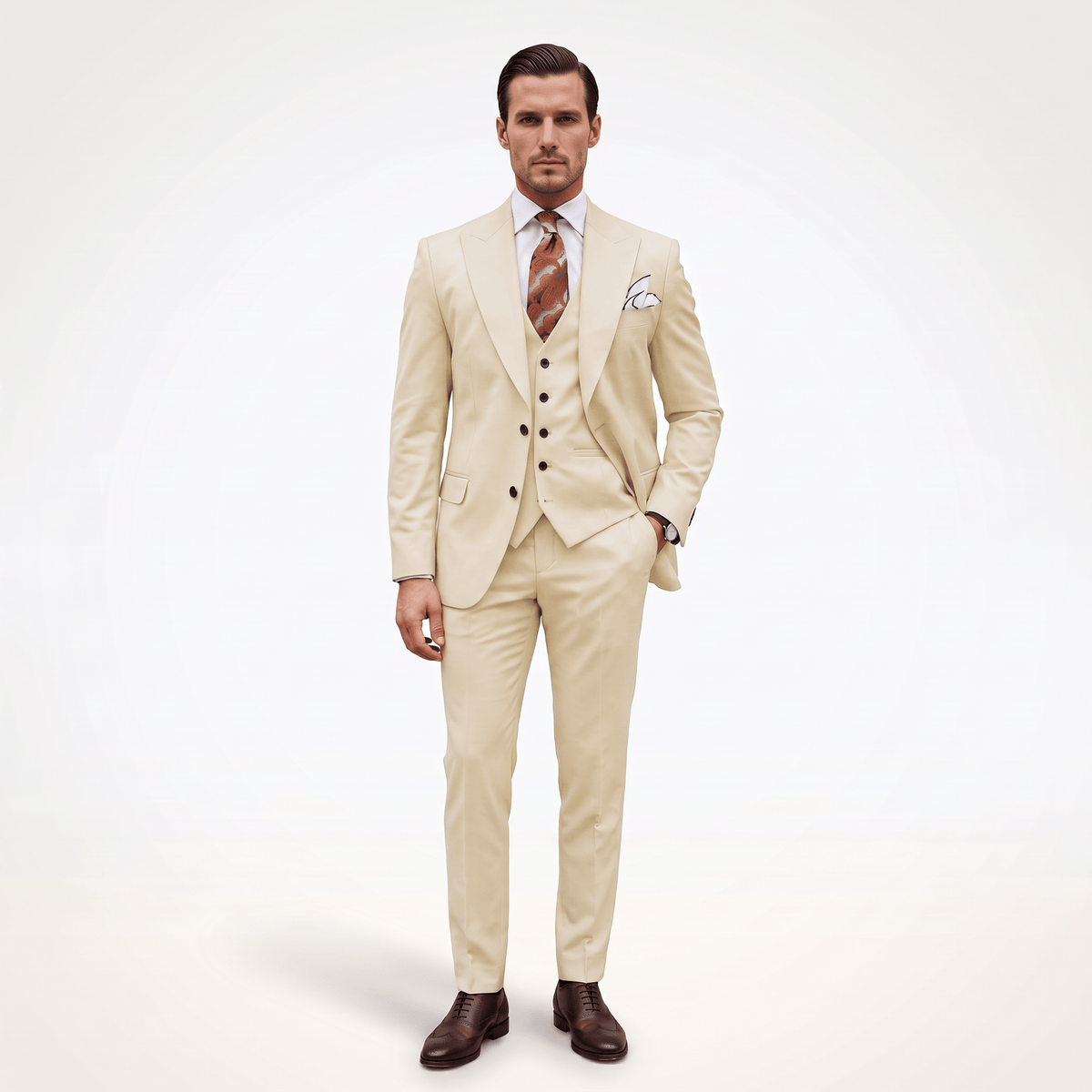 Ceehuteey Ceehuteey Men's 3 Piece Peak Lapel Men's Express Suit (Blazer+Vest+Pants)