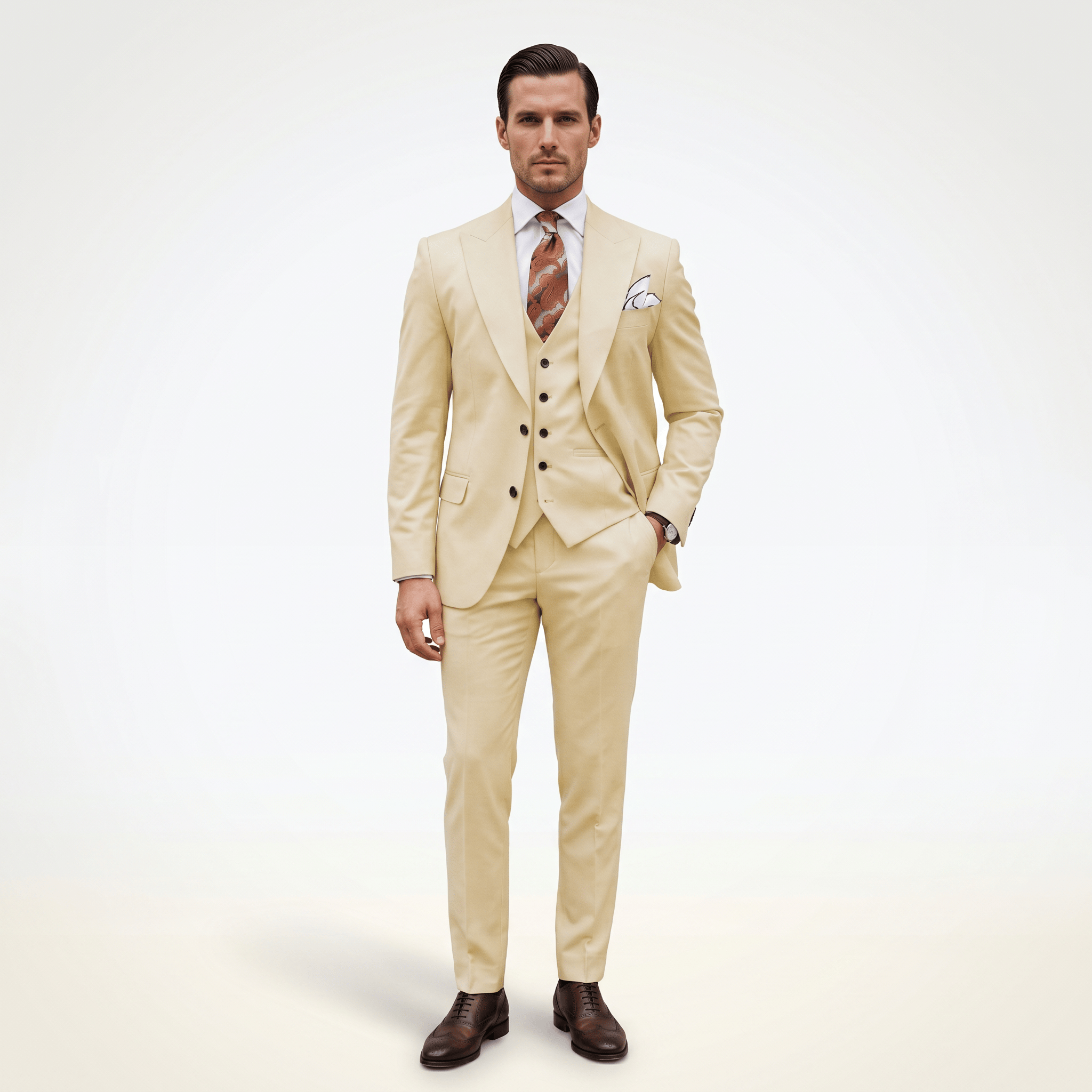 Ceehuteey Ceehuteey Men's 3 Piece Peak Lapel Men's Express Suit (Blazer+Vest+Pants)