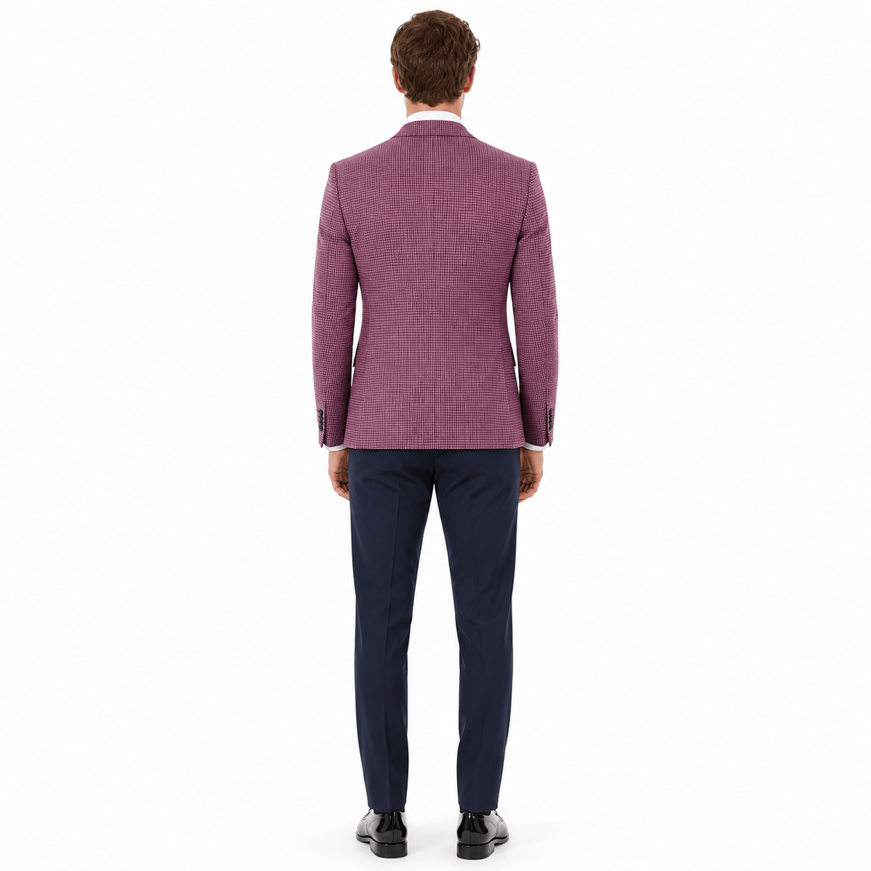 Ceehuteey Ceehuteey Men's 3 Pieces Checked Houndstooth Peak Lapel Suits (Blazer+Vest+Pants)