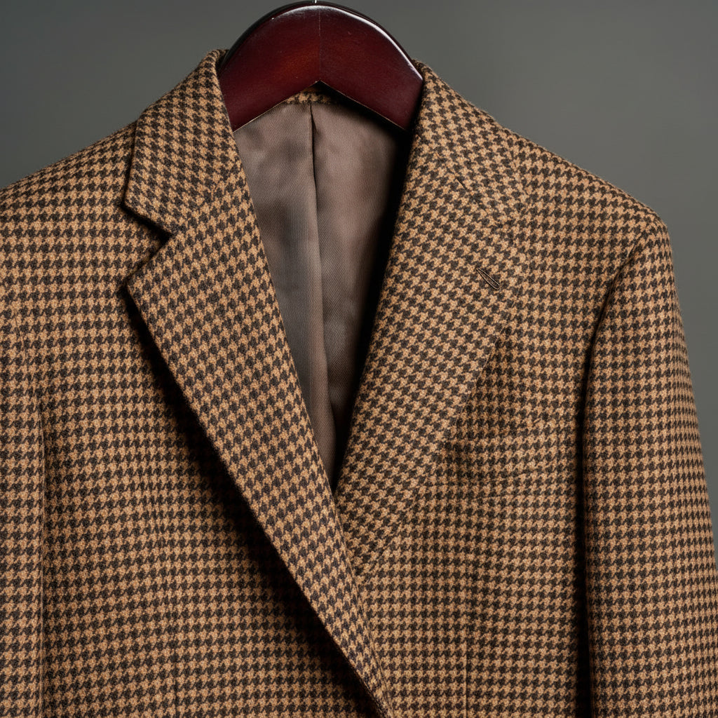 ceehuteey Ceehuteey Men's Fashion Houndstooth Pattern Checked Peak Lapel Tuxedos Blazer