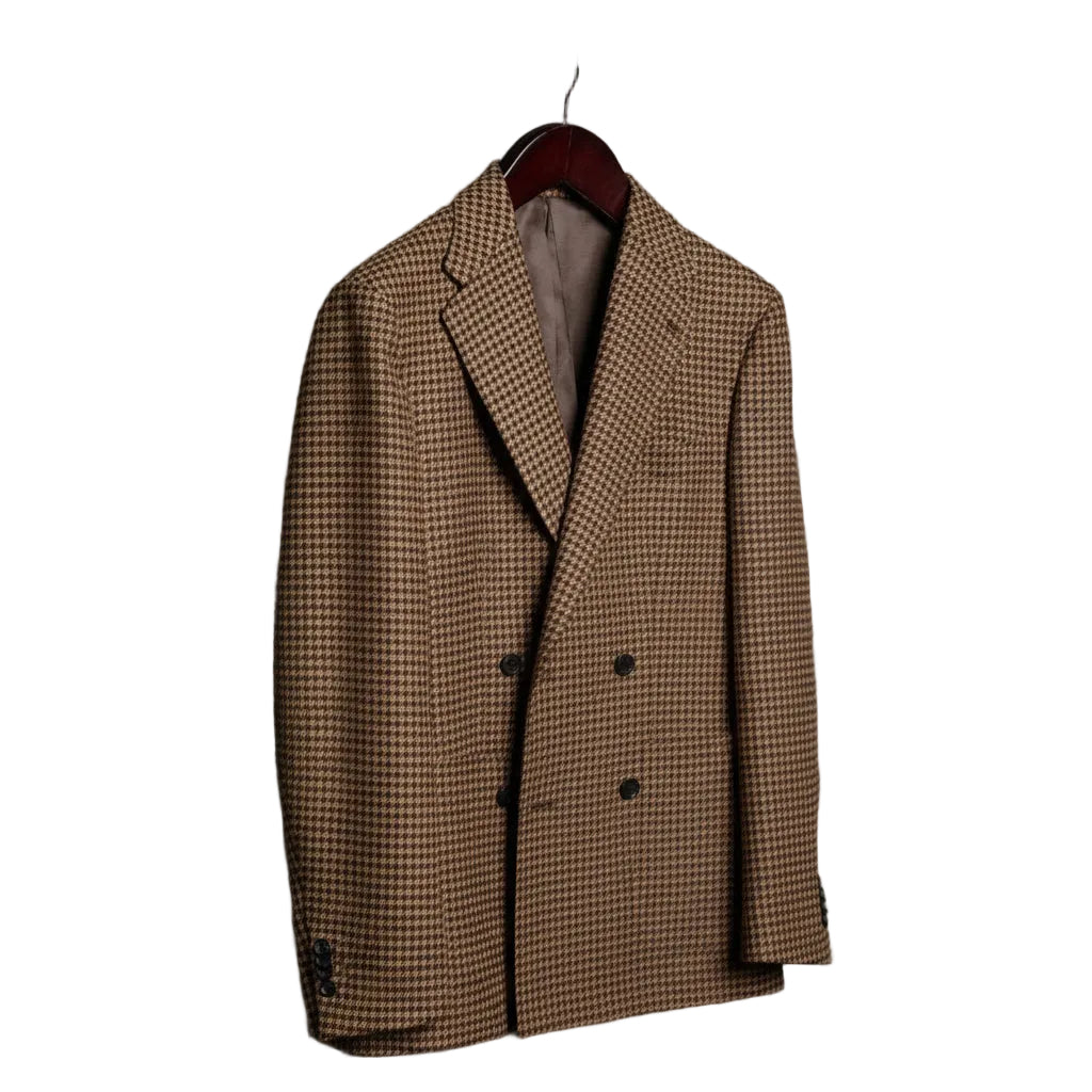 ceehuteey Ceehuteey Men's Fashion Houndstooth Pattern Checked Peak Lapel Tuxedos Blazer