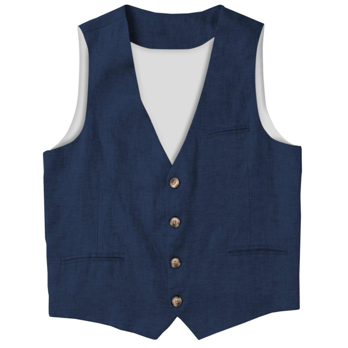 Ceehuteey Ceehuteey Men's Linen V Neck Vest Summer Leisure Waistcoat