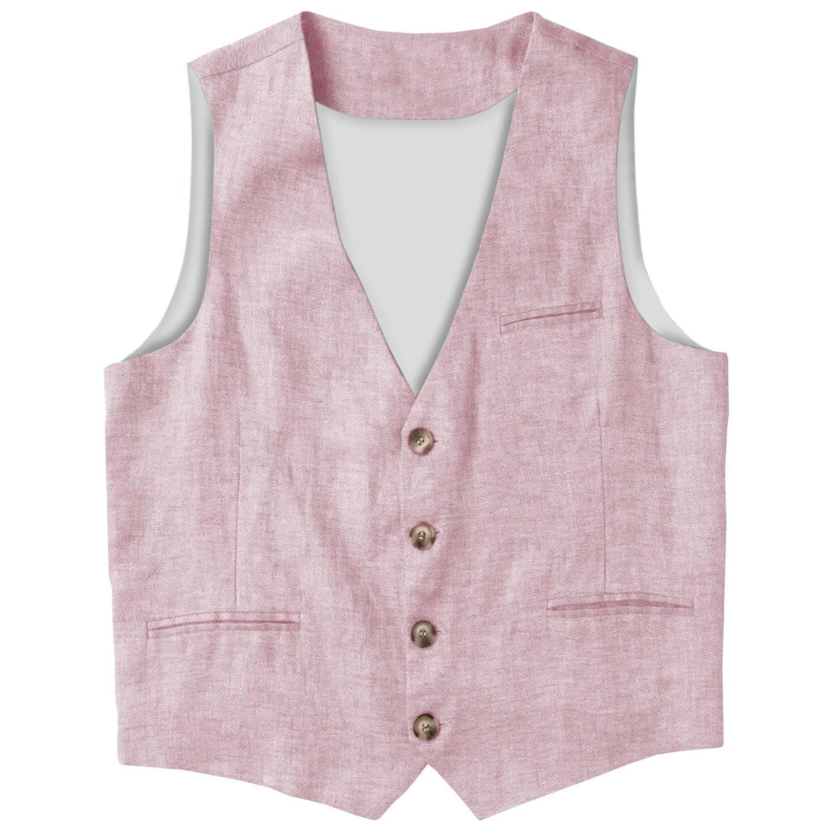 Ceehuteey Ceehuteey Men's Linen V Neck Vest Summer Leisure Waistcoat