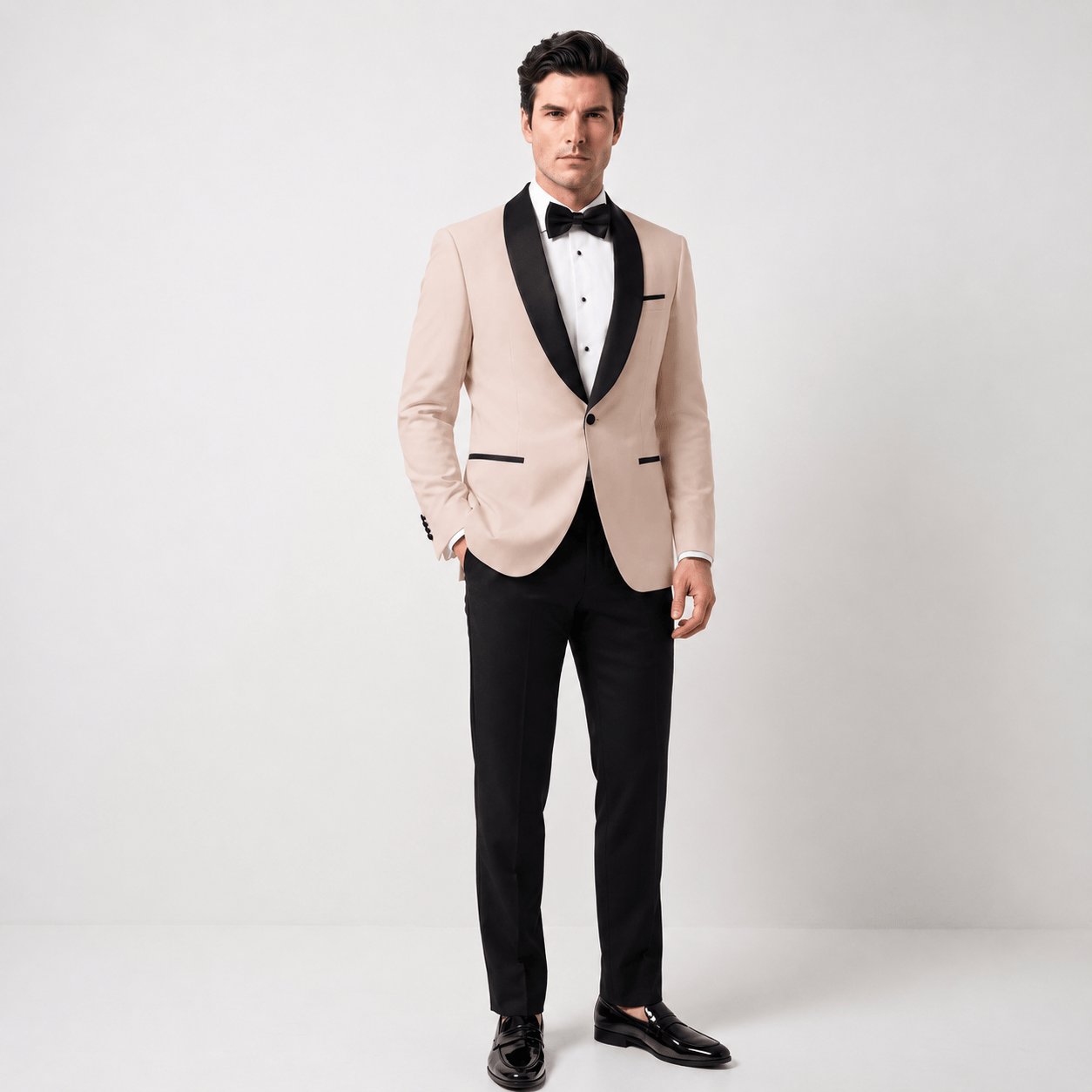 Ceehuteey Ceehuteey Men's One Button Shawl Lapel Blazer