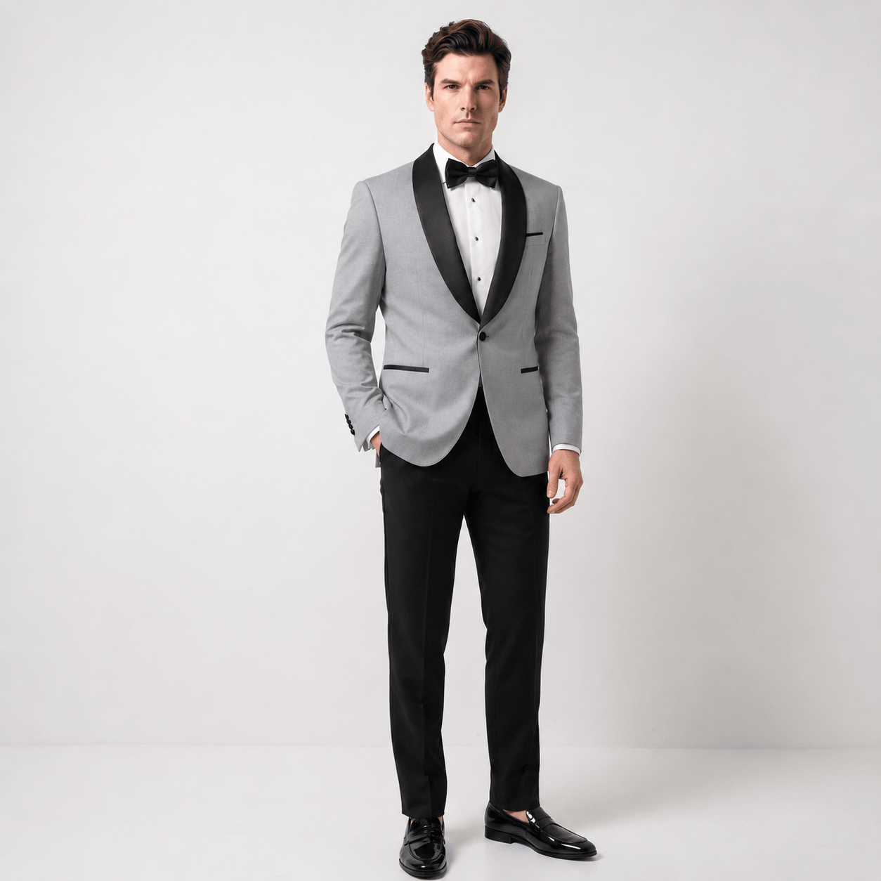 Ceehuteey Ceehuteey Men's One Button Shawl Lapel Blazer