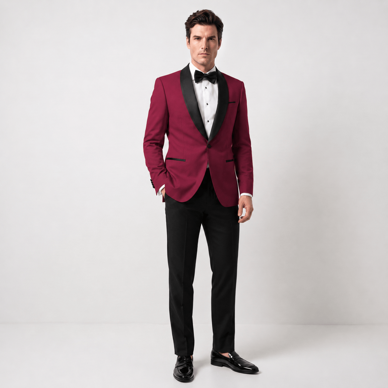 Ceehuteey Ceehuteey Men's One Button Shawl Lapel Blazer