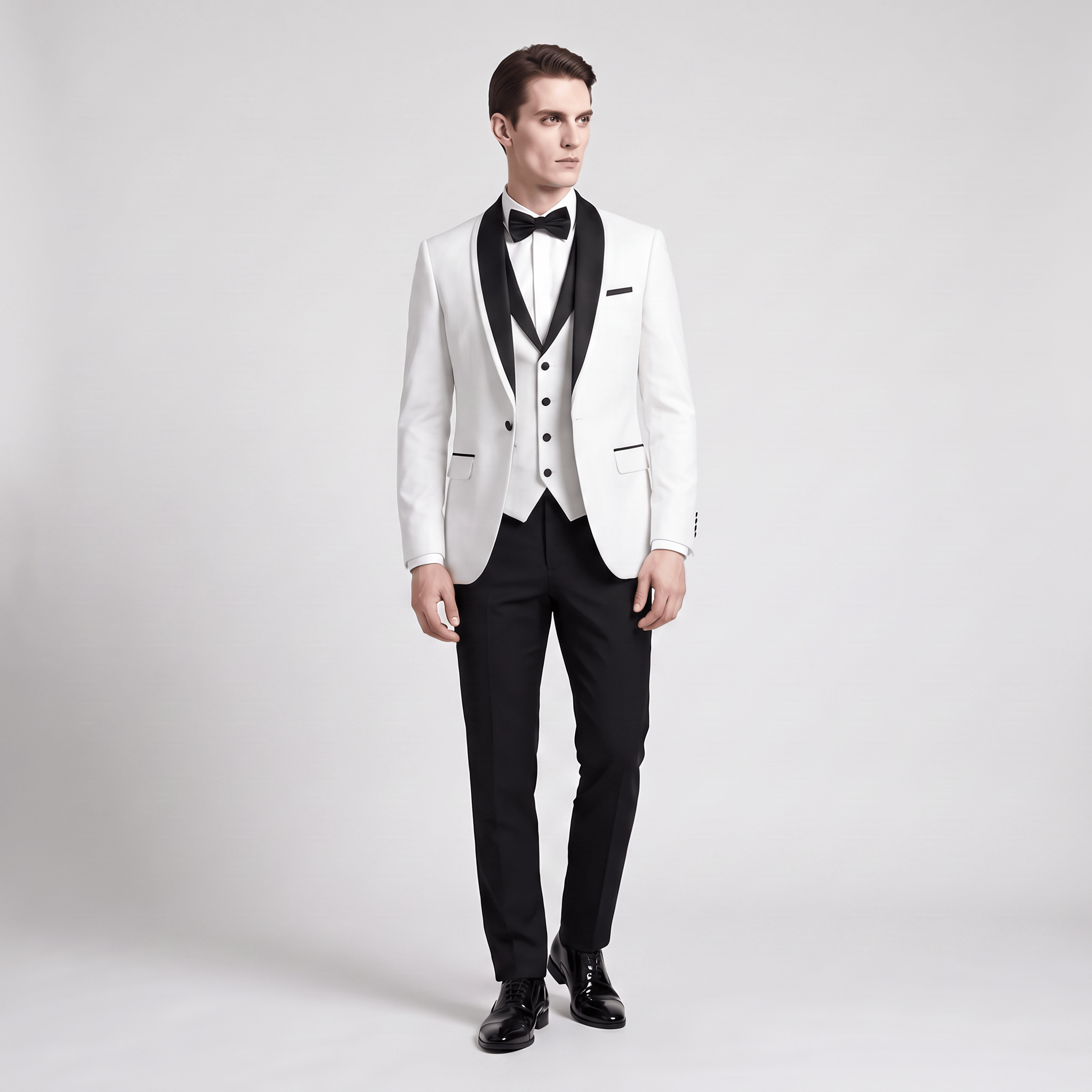 Ceehuteey Ceehuteey Men's Suit 3 Pieces Shawl Lapel Tuxedos For Wedding (Blazer+Vest+Pants)