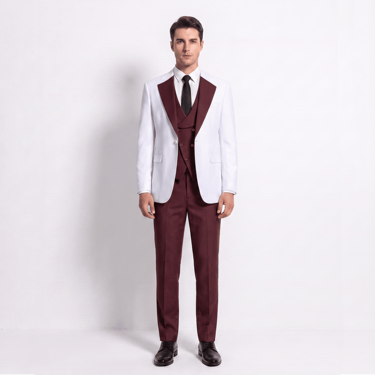 Ceehuteey Ceehuteey Men's Suits Slim Fit 3 Pieces Notch Lapel Tuxedos (Blazer+Vest+ Pant)