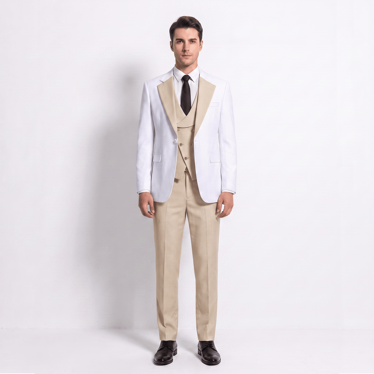 Ceehuteey Ceehuteey Men's Suits Slim Fit 3 Pieces Notch Lapel Tuxedos (Blazer+Vest+ Pant)
