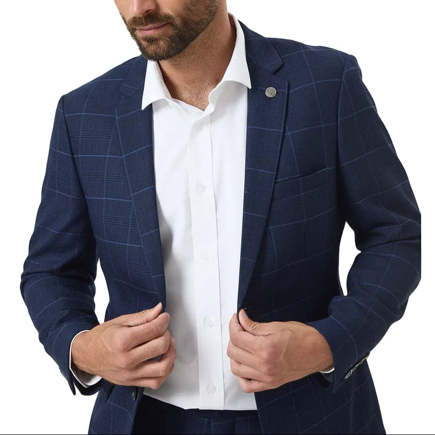ceehuteey Ceehuteey Vintage Fashion Classic Men's 3 Pieces Plaid Notch Lapel Suit (Blazer+vest+Pants)