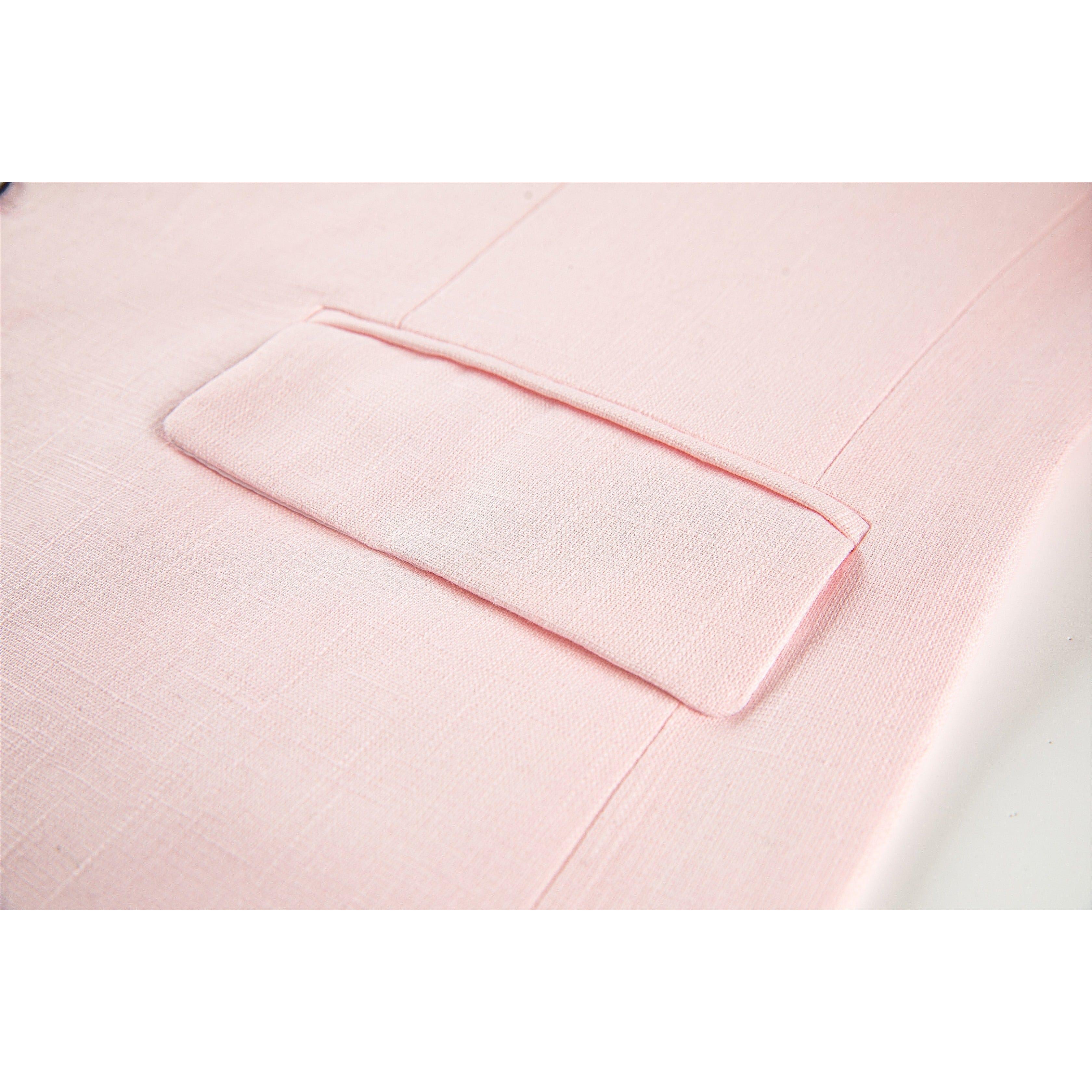 ceehuteey Fashion Formal Men's Linen Regular Notch Lapel Blazer