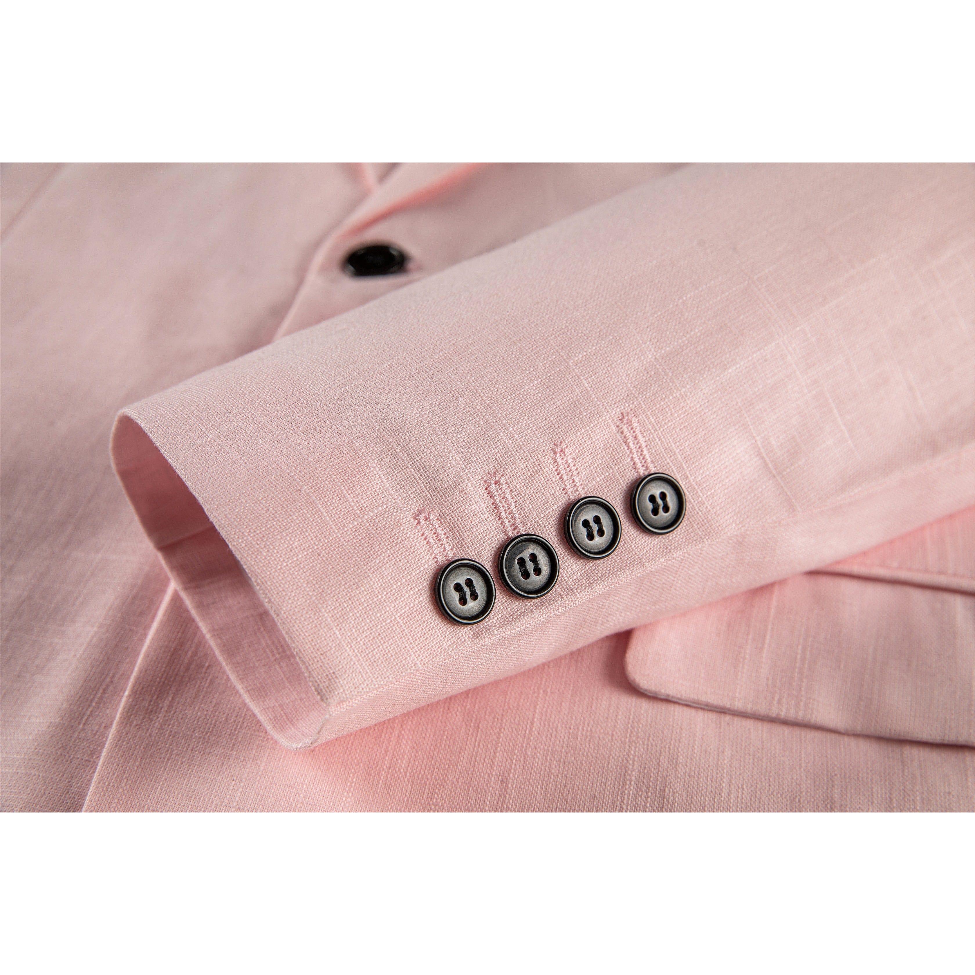 ceehuteey Fashion Formal Men's Linen Regular Notch Lapel Blazer