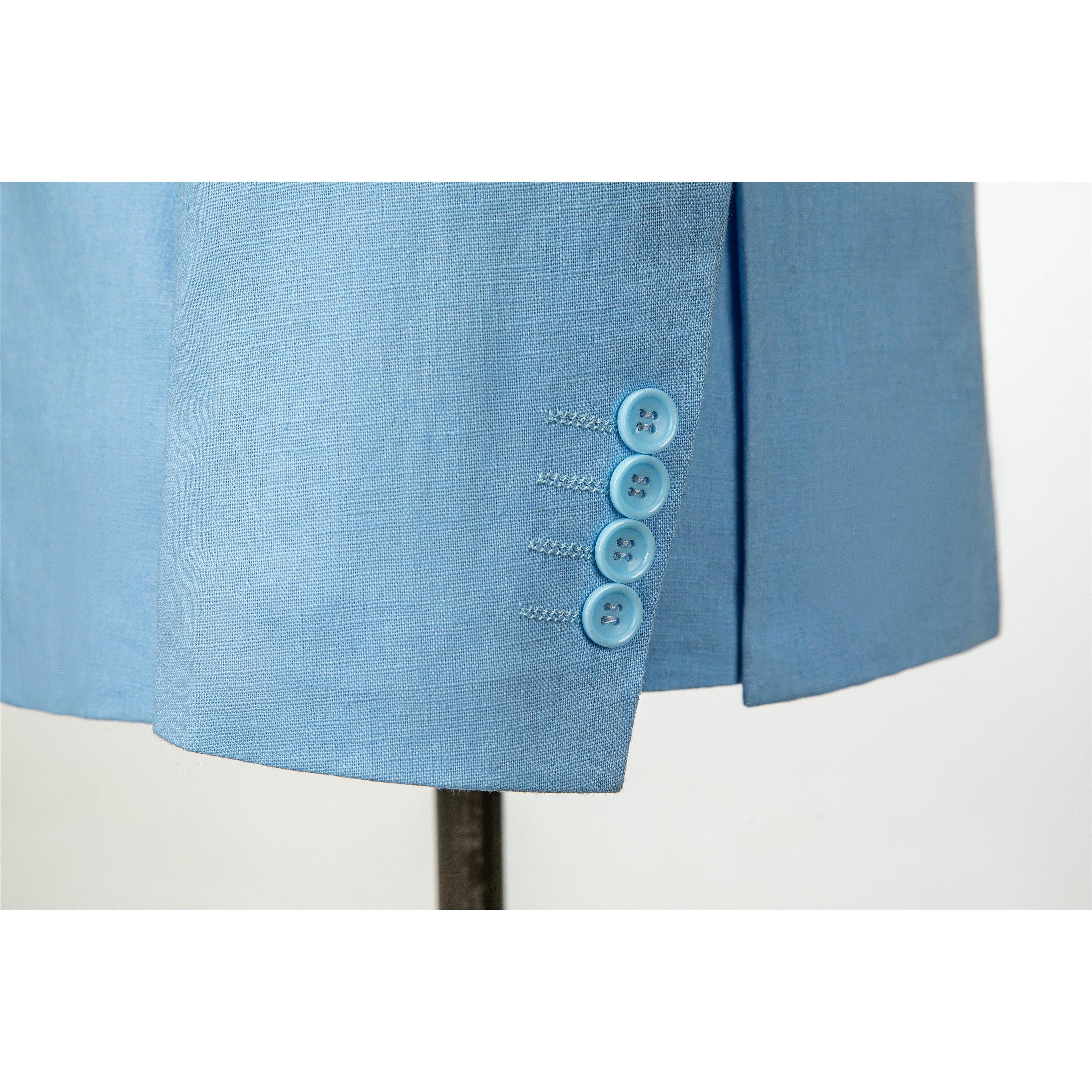 ceehuteey Fashion Formal Men's Linen Regular Notch Lapel Blazer