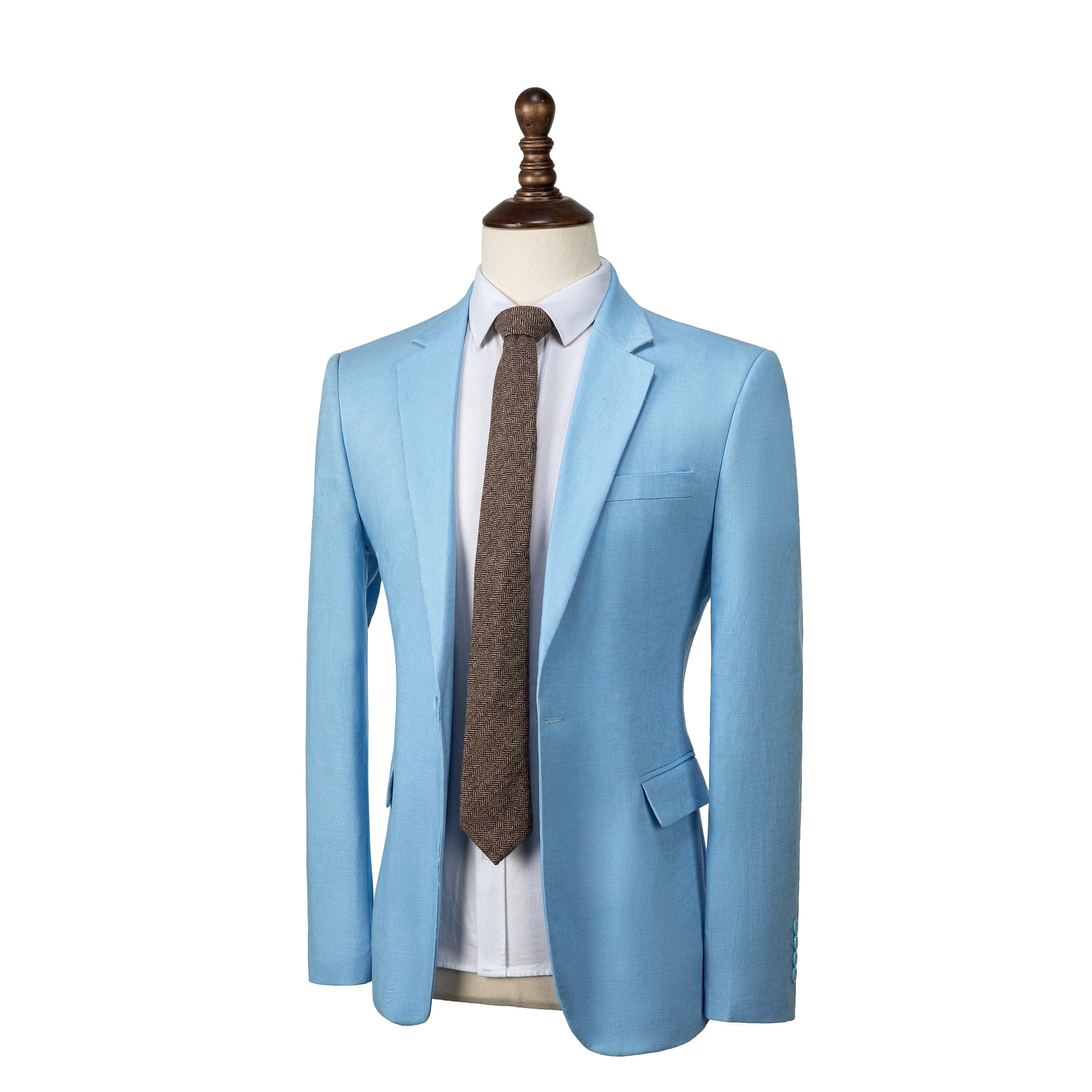 ceehuteey Fashion Formal Men's Linen Regular Notch Lapel Blazer