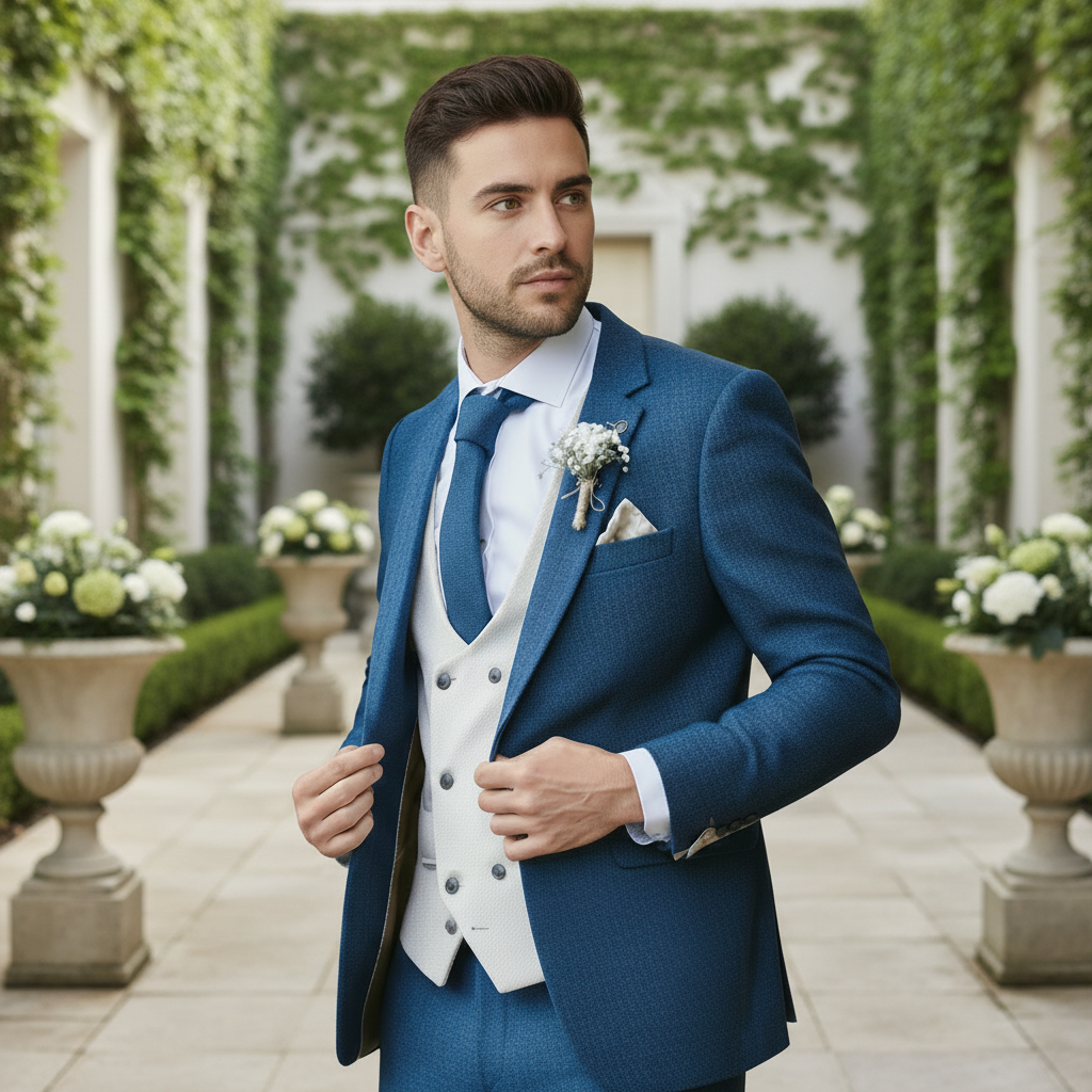 ceehuteey Fashionable Men's 3 Pieces Notch Lapel Double BreastedWedding Tuxedos(Blazer+Vest+Pant)