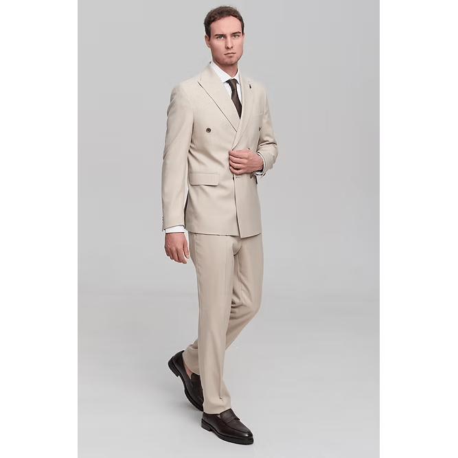 ceehuteey Formal Fashion Handsome Men's Suit Double Breasted 2 Piece Business Tuxedos (Blazer+Pants)
