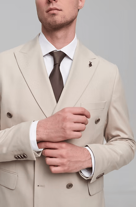 ceehuteey Formal Fashion Handsome Men's Suit Double Breasted 2 Piece Business Tuxedos (Blazer+Pants)