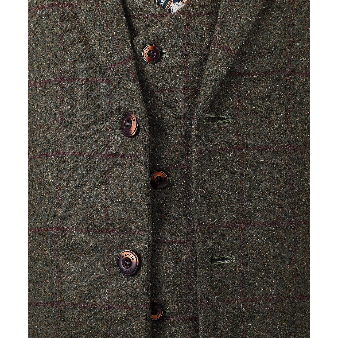 ceehuteey Formal Men's Business 3 Pieces Tweed Plaid Notch Lapel Suit Men for Wedding(Blazer+vest+Pants)