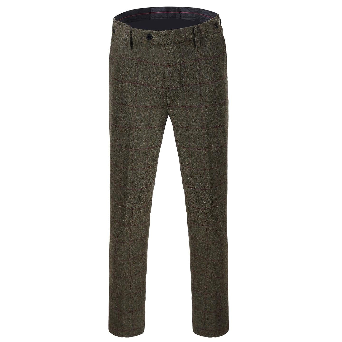 ceehuteey Formal Men's Business 3 Pieces Tweed Plaid Notch Lapel Suit Men for Wedding(Blazer+vest+Pants)