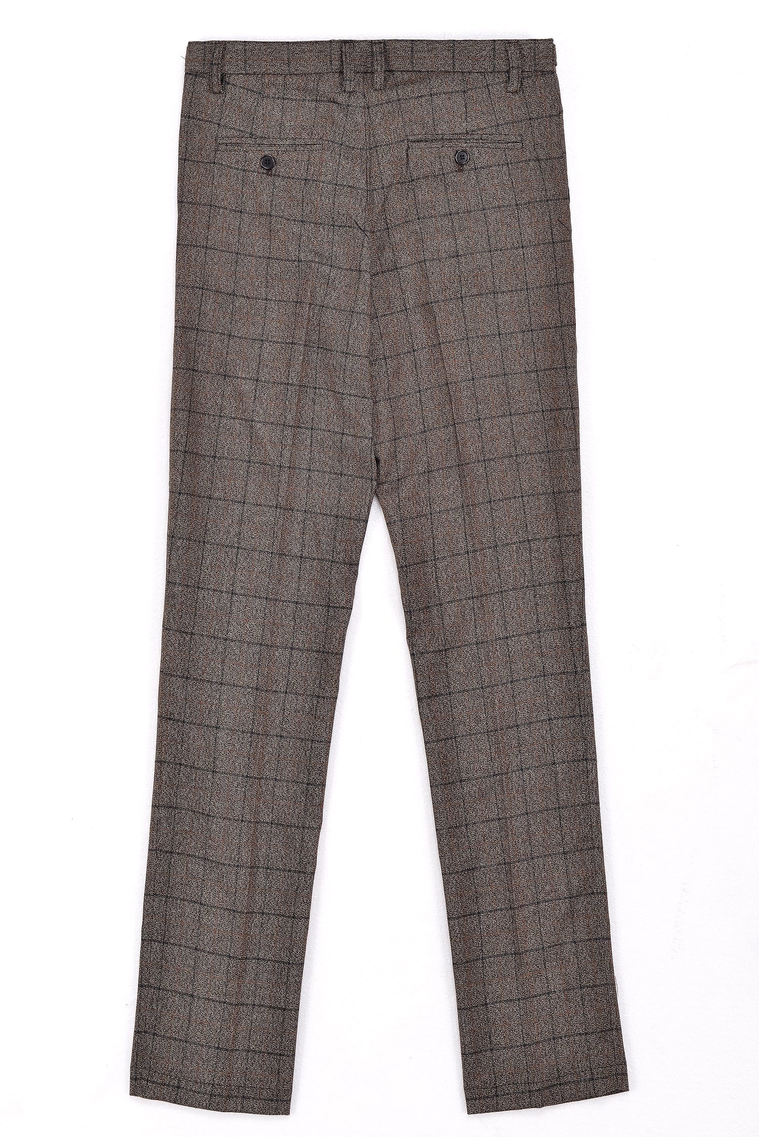 ceehuteey Formal Men's Tweed Plaid Business 3 Pieces Notch Lapel Suit (Blazer+vest+Pants)