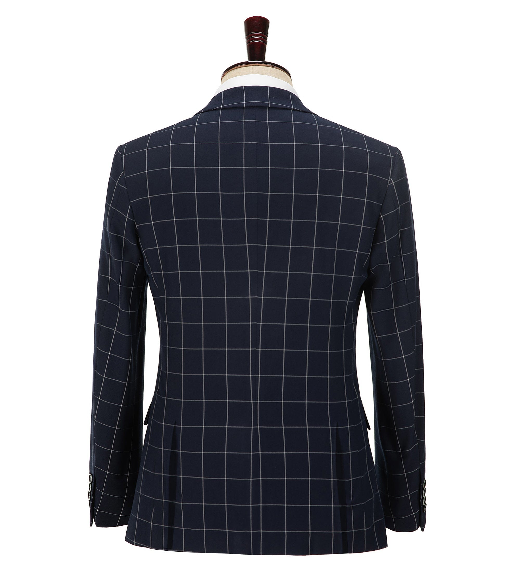 ceehuteey Formal Mens Suit 3 Pieces Check Plaid Peak Lapel Tuxedos for Wedding (Blazer+Vest+Pants)