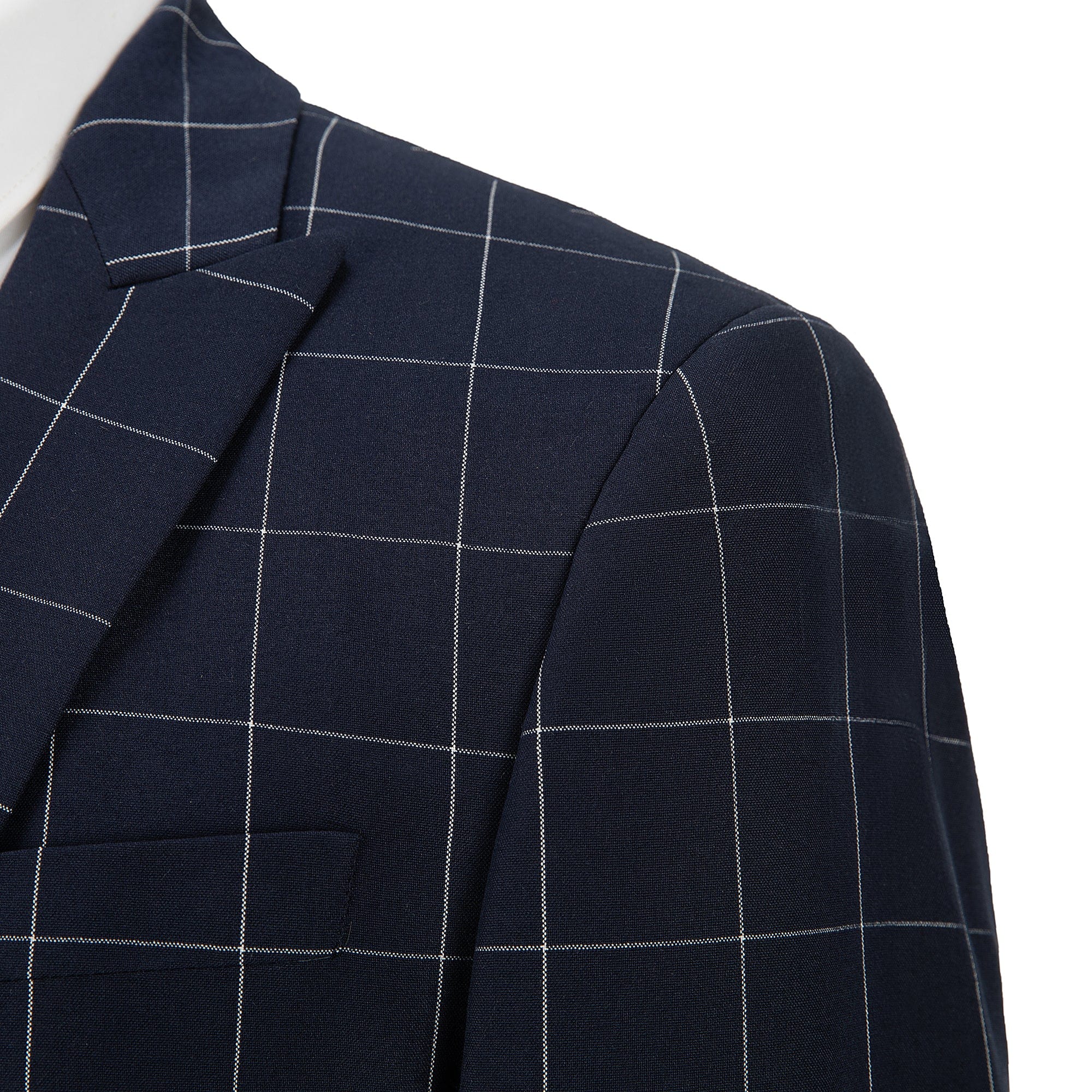 ceehuteey Formal Mens Suit 3 Pieces Check Plaid Peak Lapel Tuxedos for Wedding (Blazer+Vest+Pants)