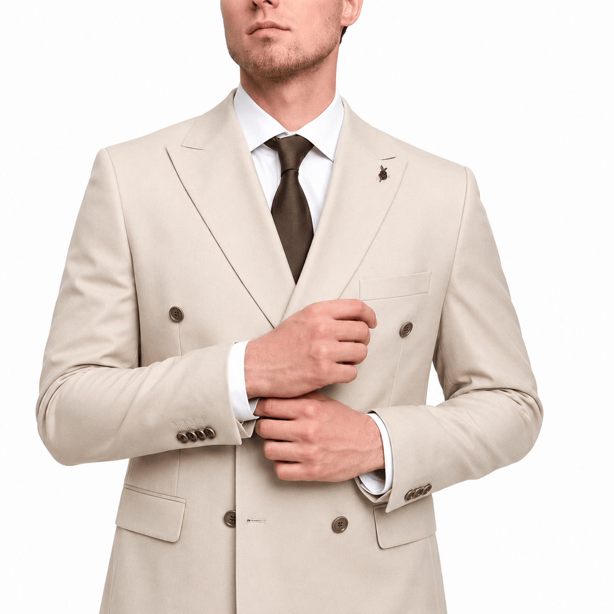 ceehuteey Handsome Men's Suit Double Breasted 2 Piece Suits (Blazer+Pants)