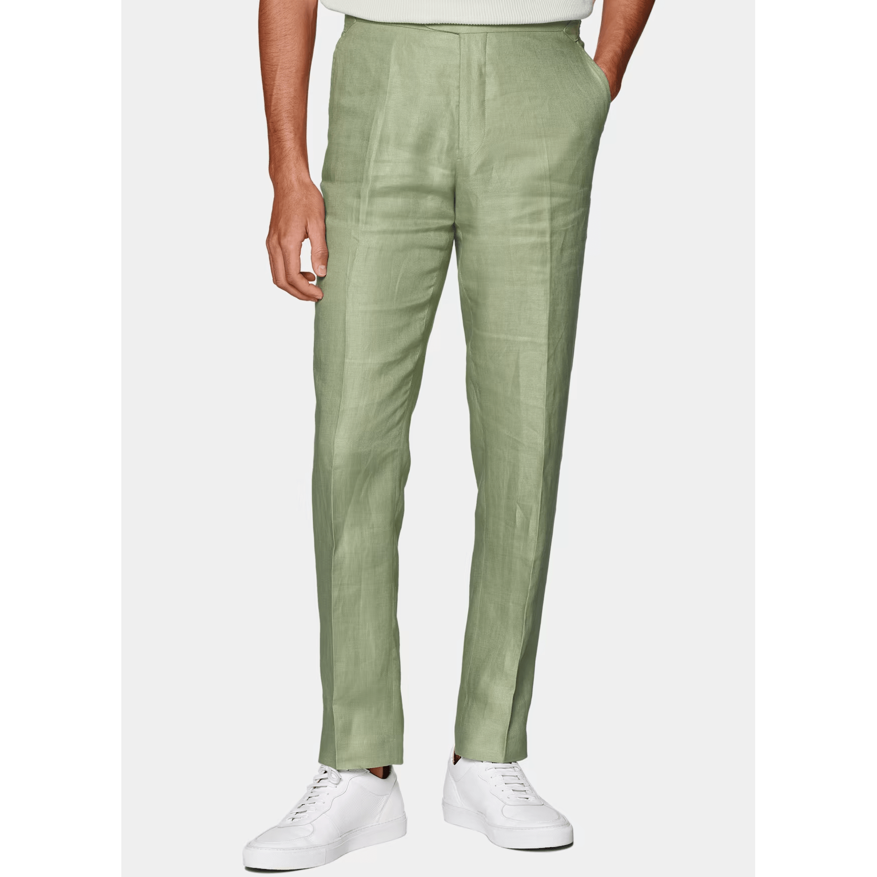 ceehuteey Linen Fashion Double Breasted Peak lapel for Men Solid Suit(Blazer+Pants)