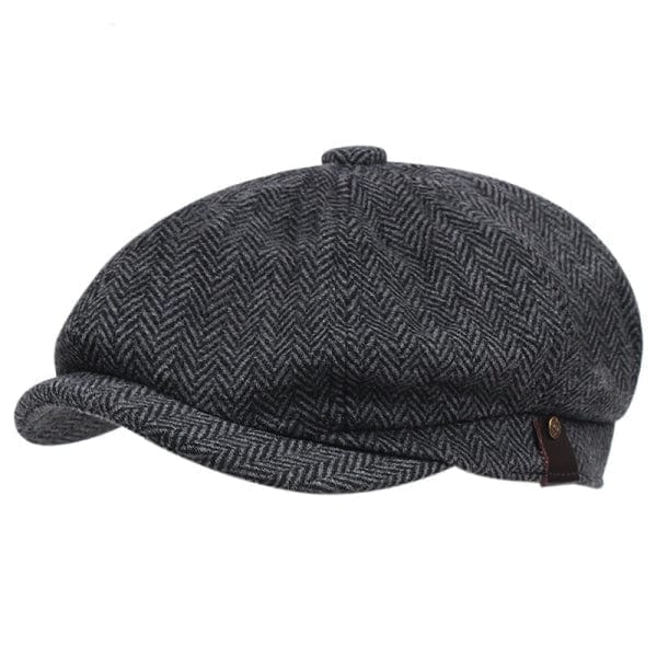 ceehuteey Men Hat Retro Literary Fashion Herringbone Octagonal Hat