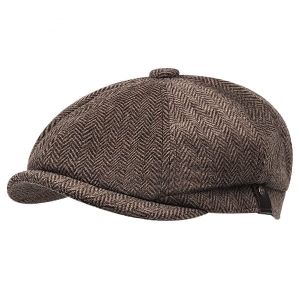 ceehuteey Men Hat Retro Literary Fashion Herringbone Octagonal Hat