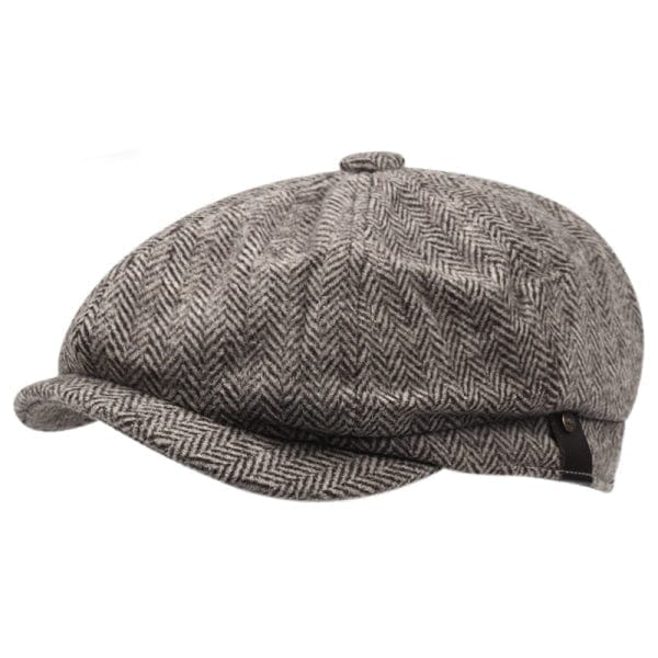 ceehuteey Men Hat Retro Literary Fashion Herringbone Octagonal Hat