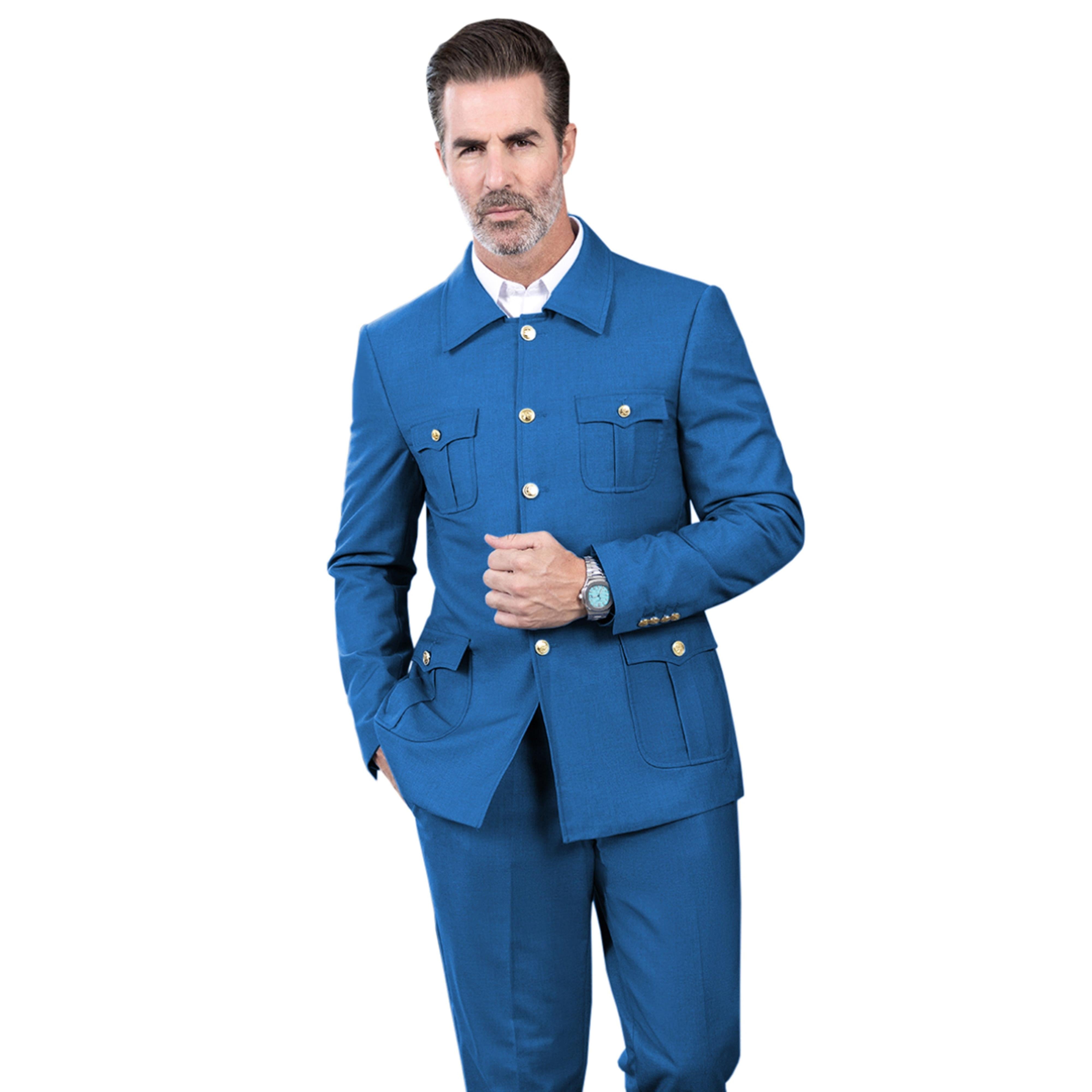 ceehuteey Men's 2 Piece Lapel With Metal Clasp Classic Fit vintage Suit