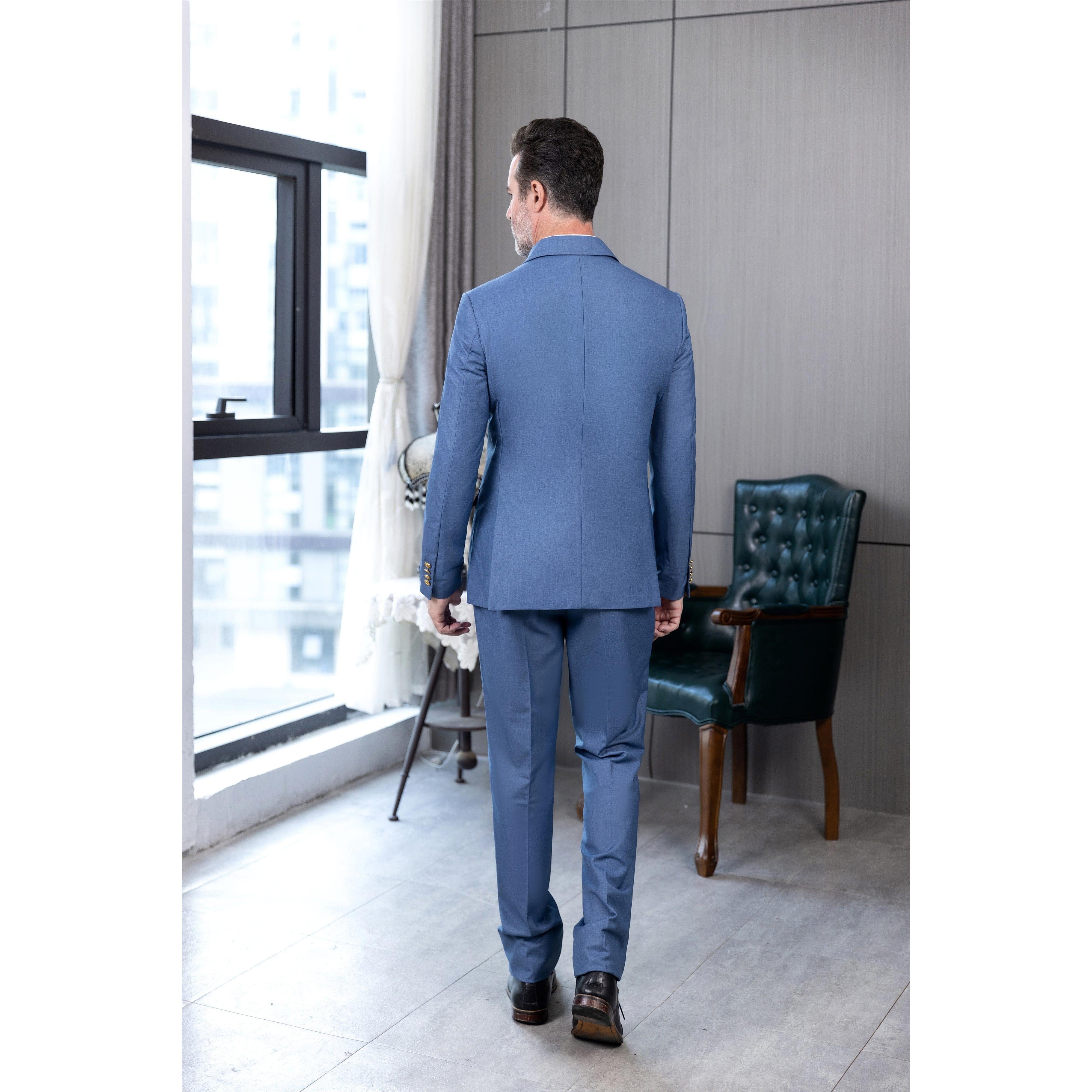 ceehuteey Men's 2 Piece Lapel With Metal Clasp Classic Fit vintage Suit