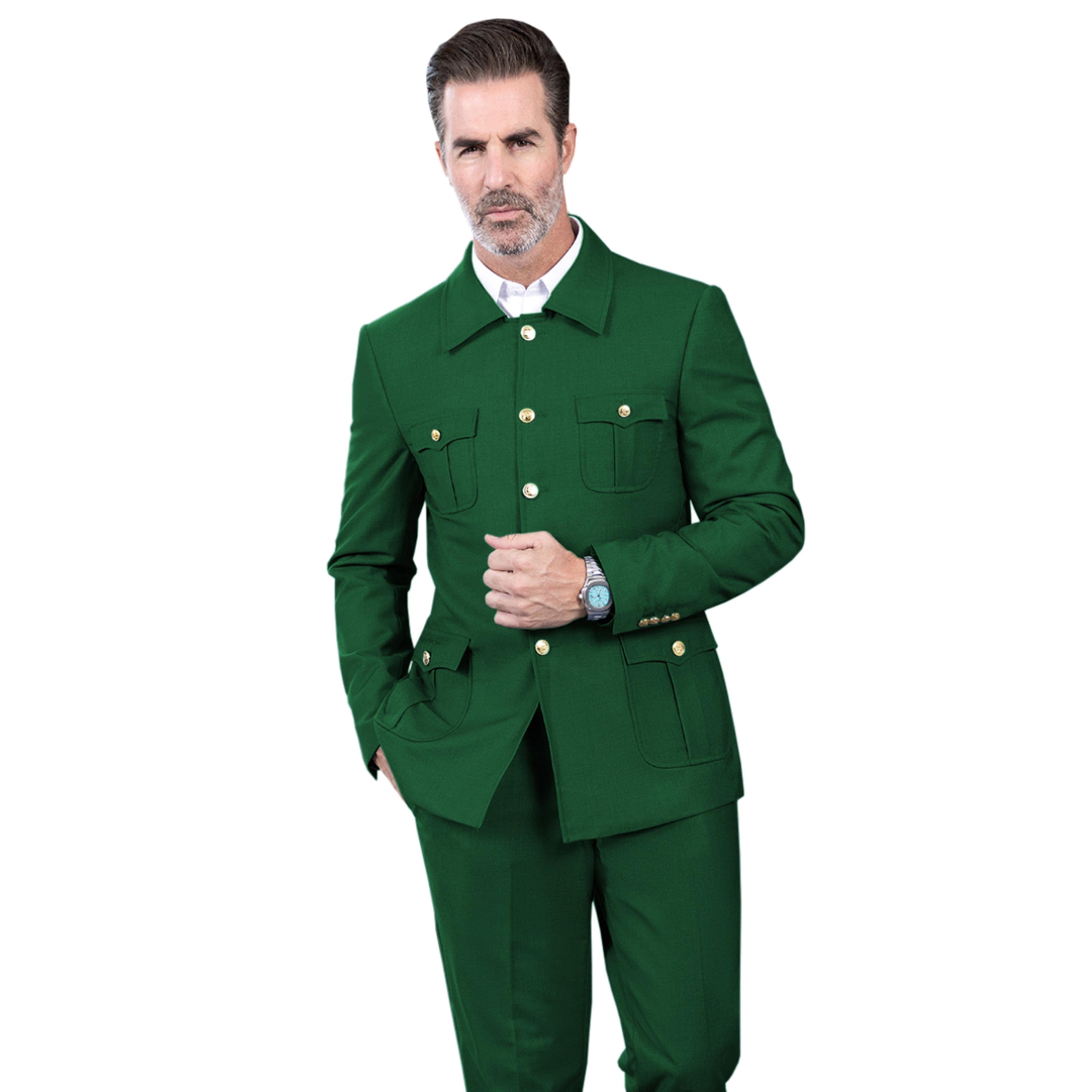 ceehuteey Men's 2 Piece Lapel With Metal Clasp Classic Fit vintage Suit