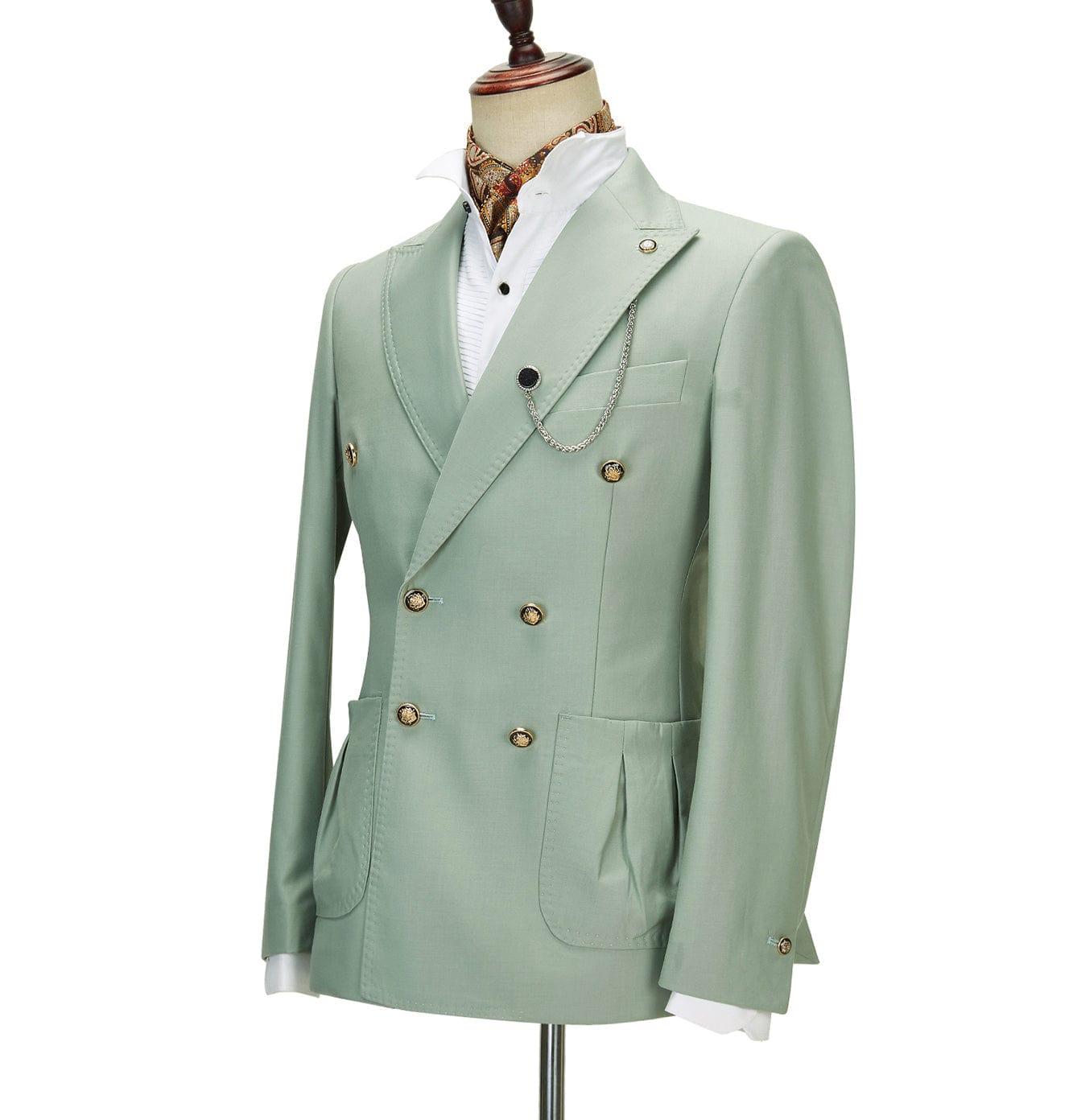 ceehuteey Men's 2 Piece Peak Lapel With Metal Clasp Slim Fit Stylish Tuxedo Suit Set