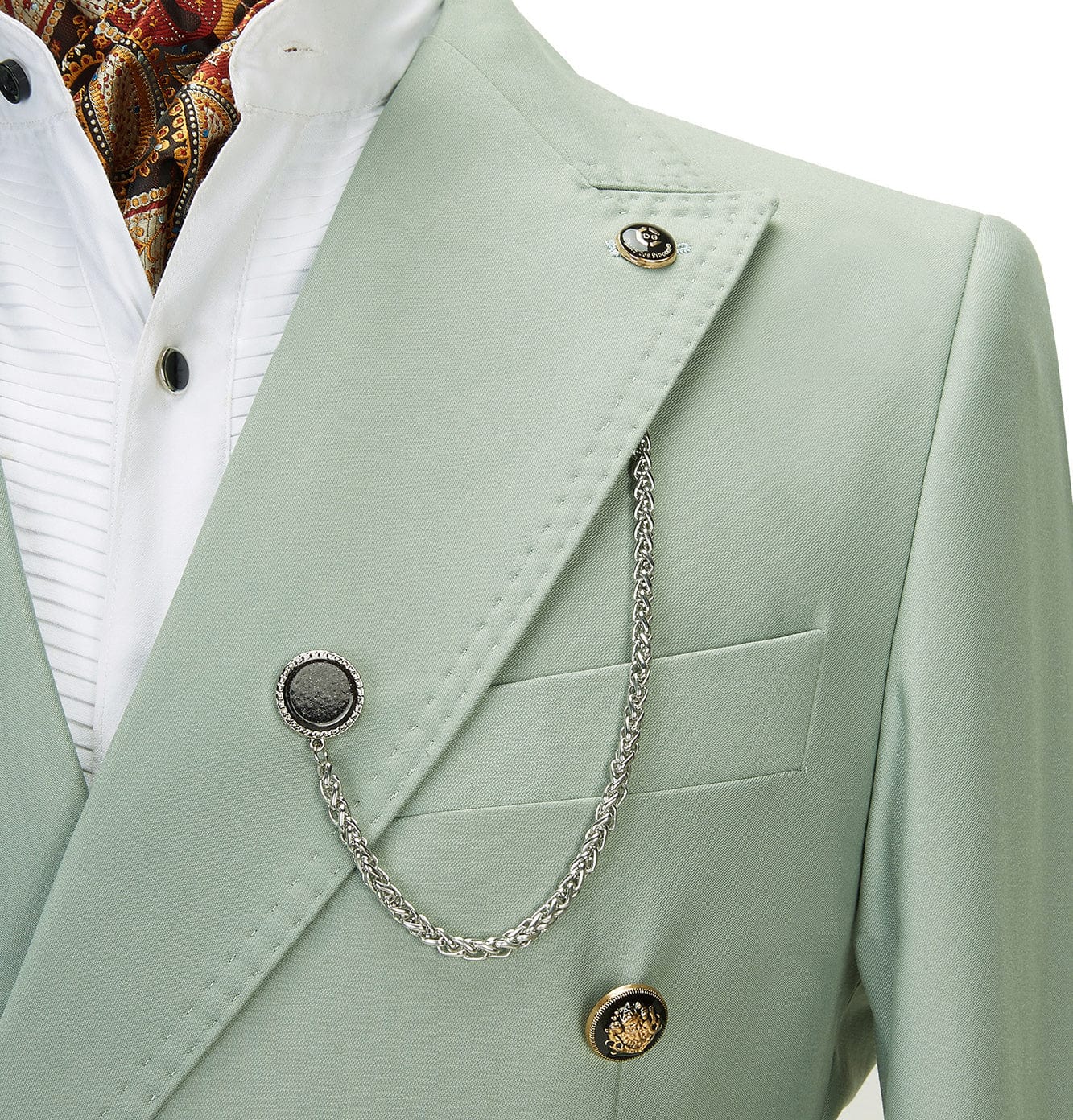 ceehuteey Men's 2 Piece Peak Lapel With Metal Clasp Slim Fit Stylish Tuxedo Suit Set