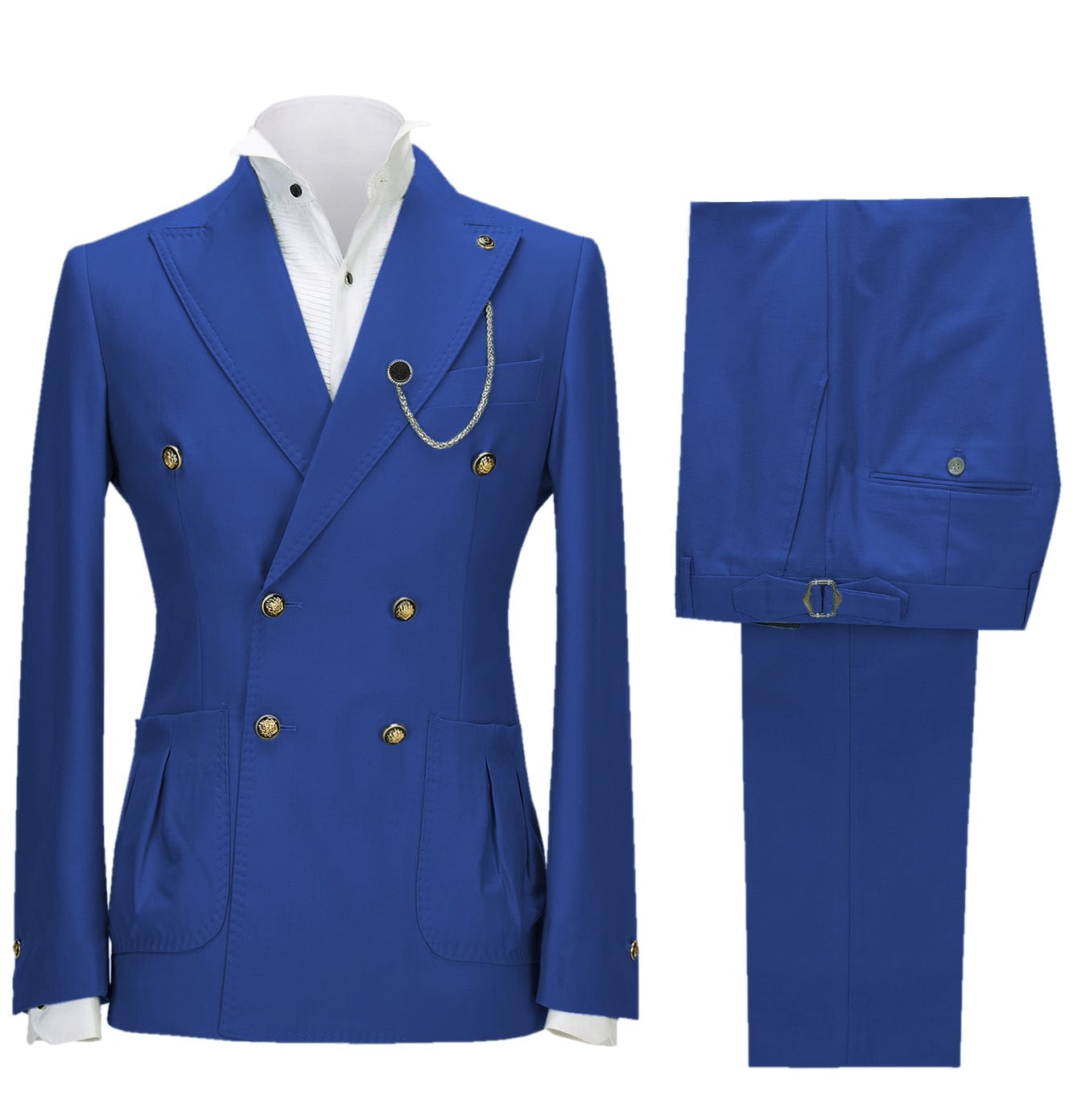 ceehuteey Men's 2 Piece Peak Lapel With Metal Clasp Slim Fit Stylish Tuxedo Suit Set