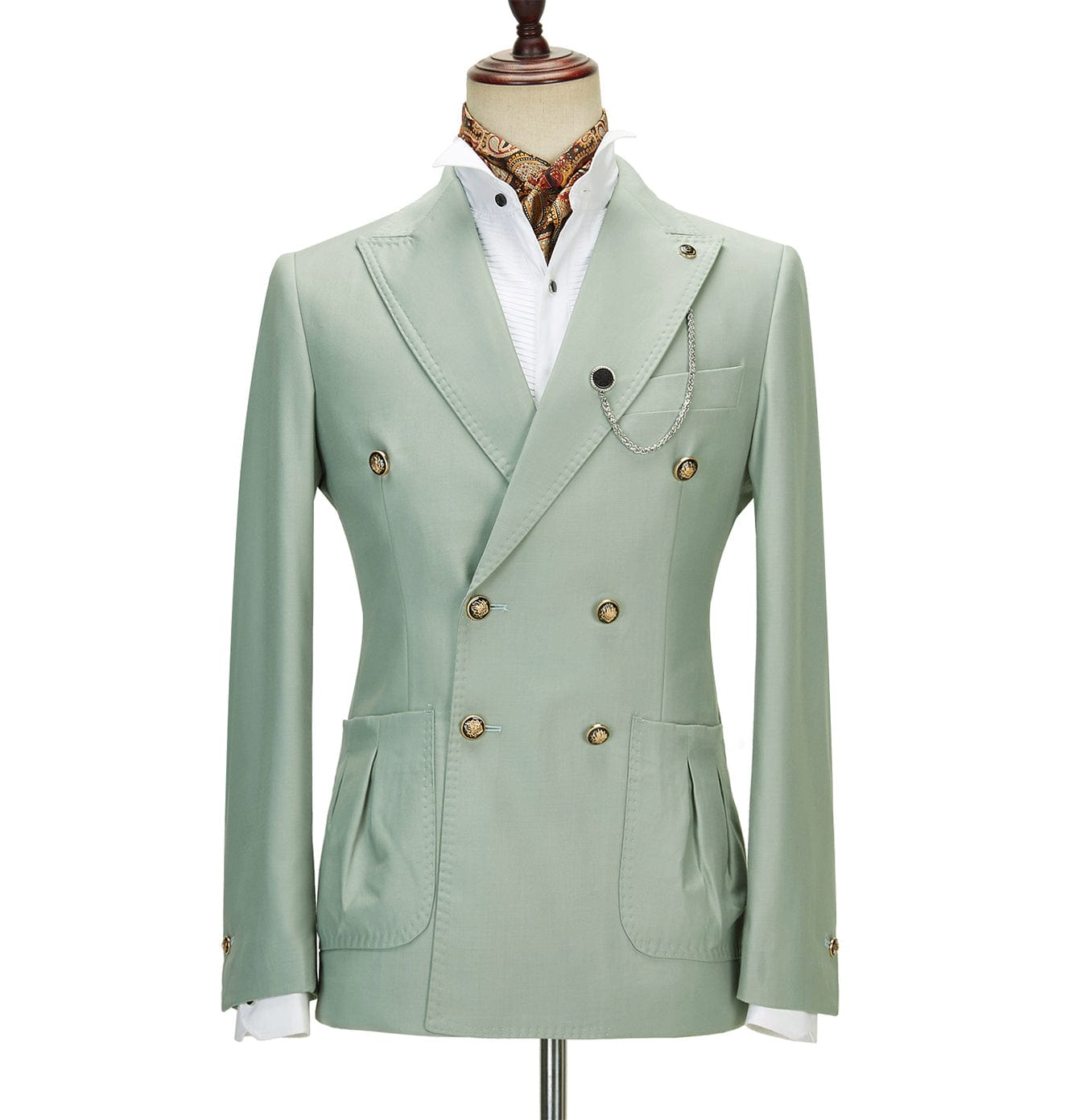 ceehuteey Men's 2 Piece Peak Lapel With Metal Clasp Slim Fit Stylish Tuxedo Suit Set