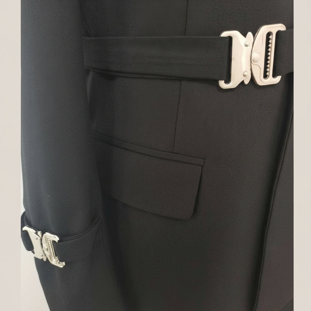 ceehuteey Men's 2 Piece Suit with Metal Clasp Slim Fit Suit Stylish Tuxedo Suit Set