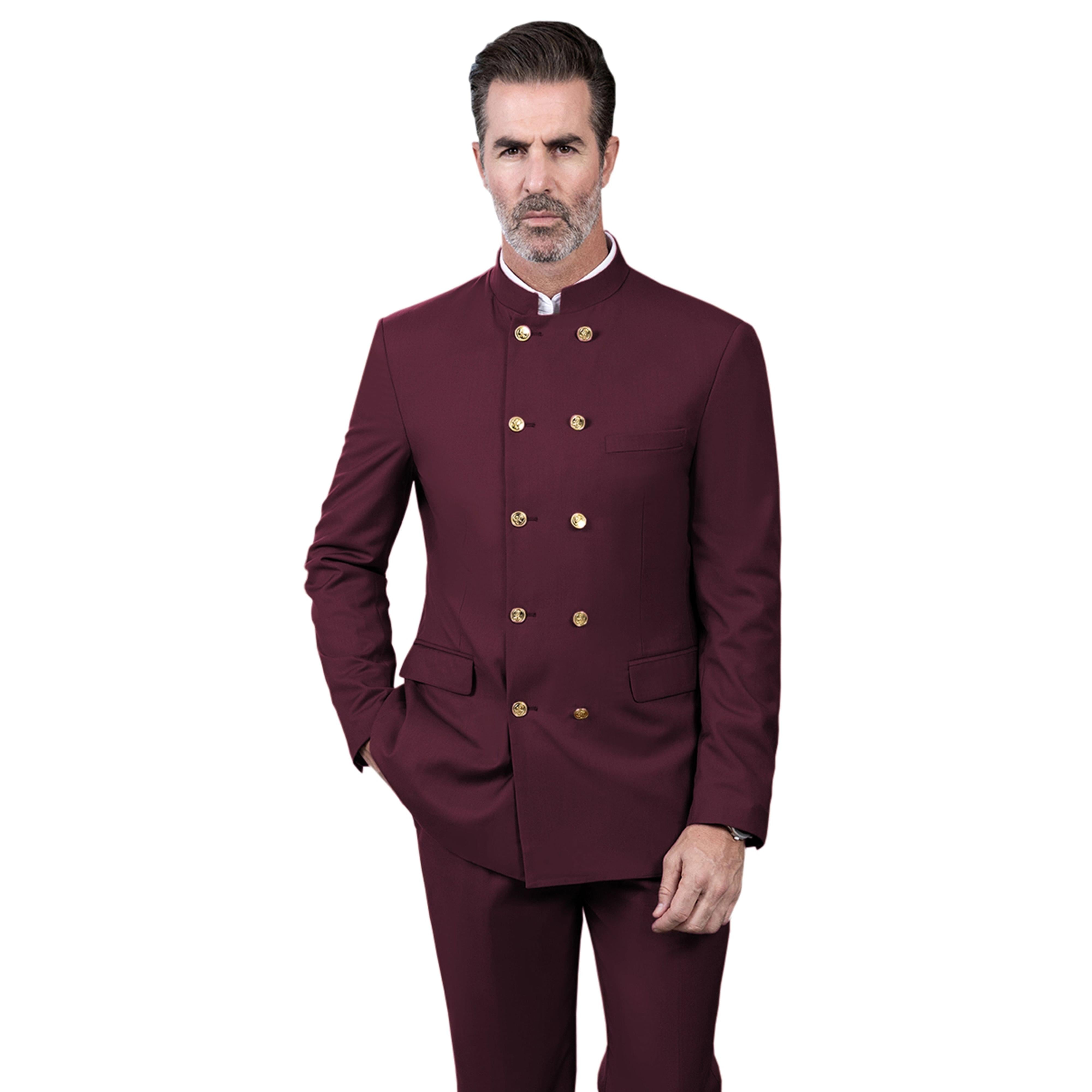 ceehuteey Men's 2 Piece With Metal Clasp Classic Fit vintage Double Breasted Suit