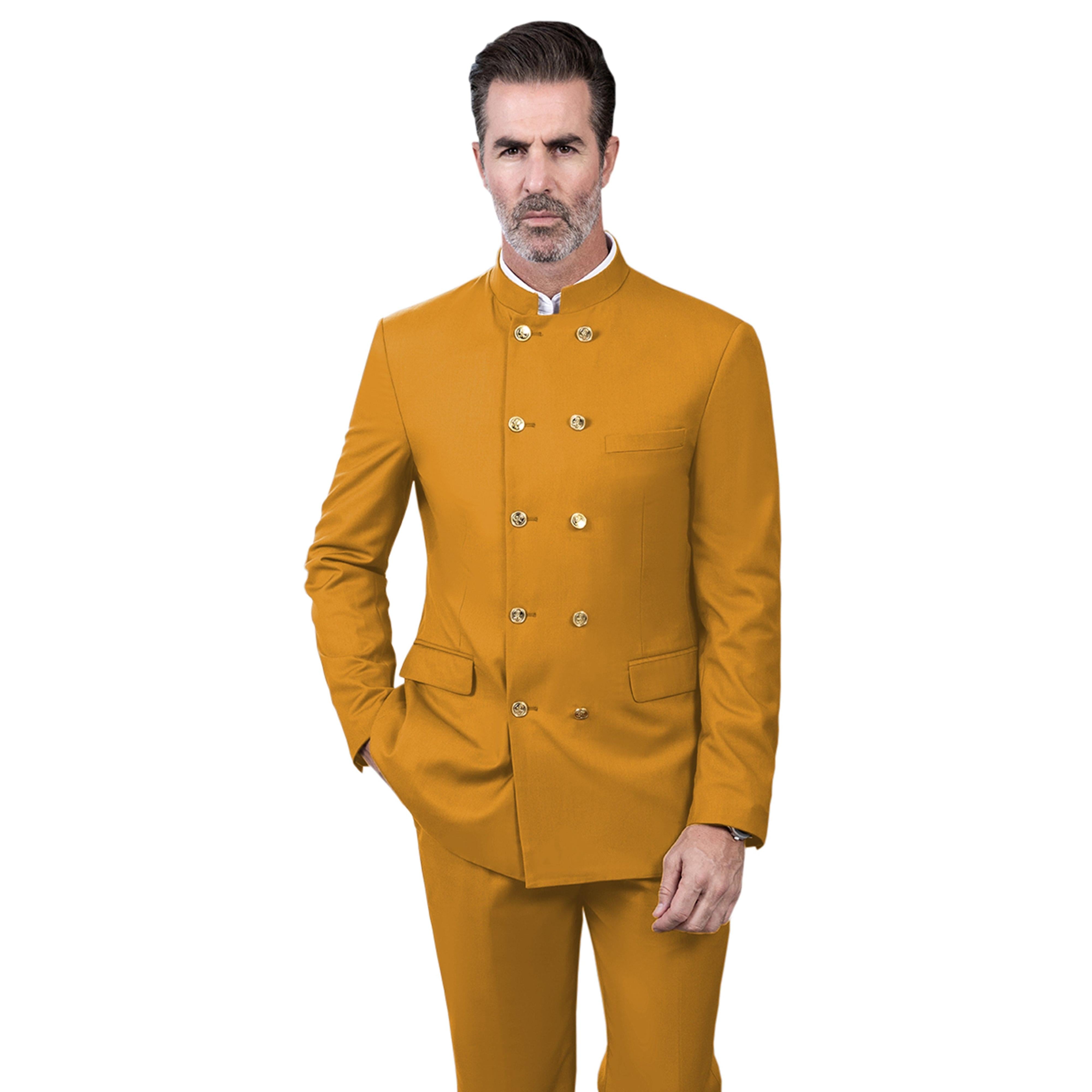 ceehuteey Men's 2 Piece With Metal Clasp Classic Fit vintage Double Breasted Suit