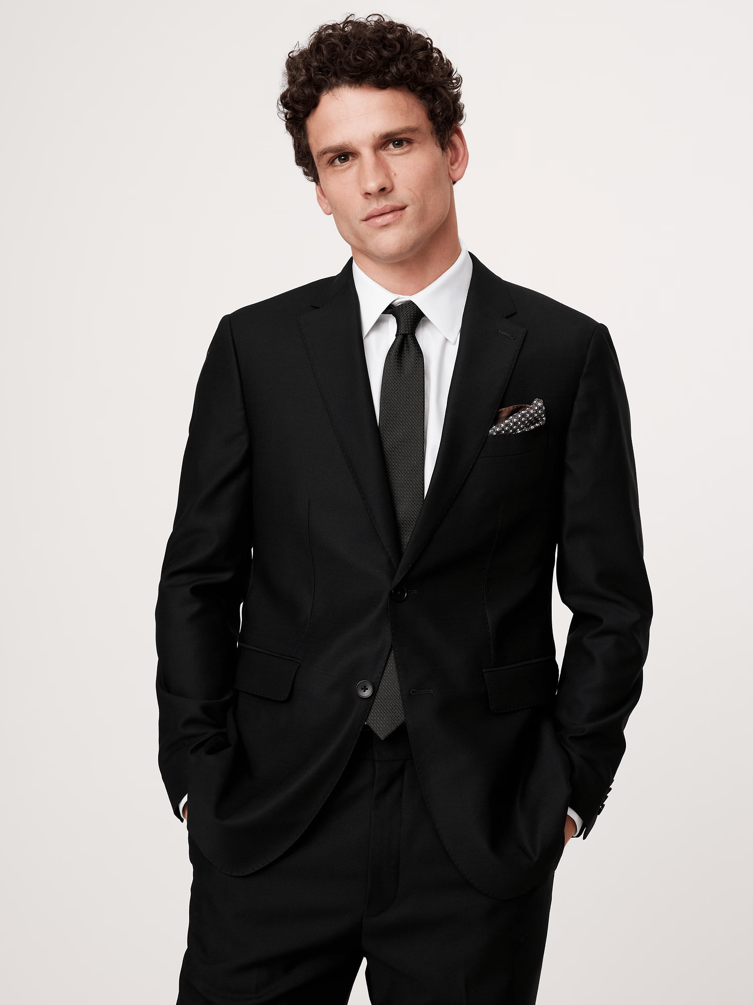 ceehuteey Men's 2 Pieces Black Signature Fashion Notch Lapel Business Multiple Occasions Suit (Blazer+Pants)