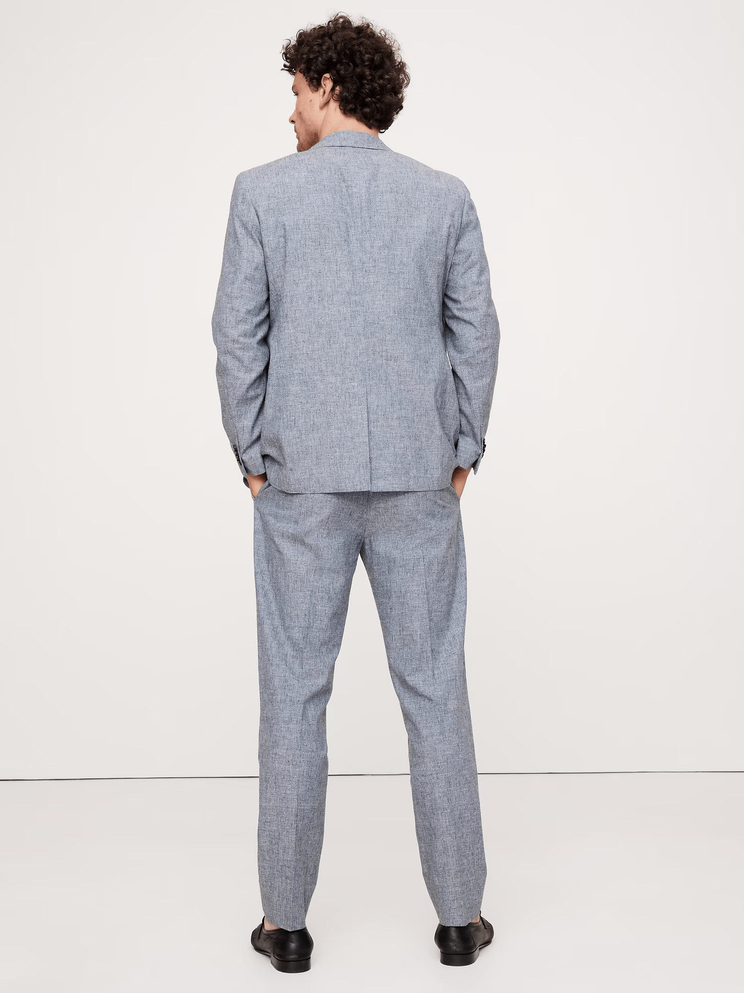 ceehuteey Men's 2 Pieces Blue Cotton-Linen stylish Beige Notch Lapel Summer Leisure Suit Jacket (Blazer+Pants)