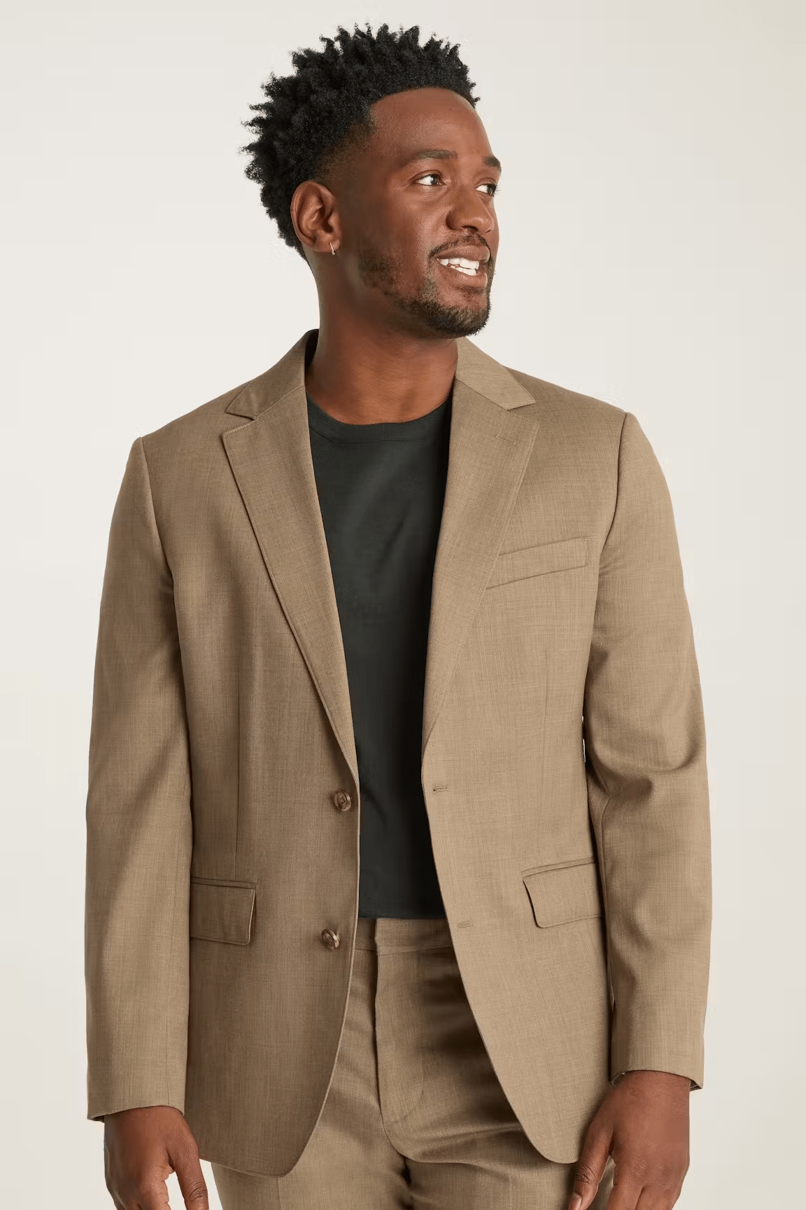 ceehuteey Men's 2 Pieces Brown Casual Fashion Notch Lapel Multiple Occasions Suit (Blazer+Pants)