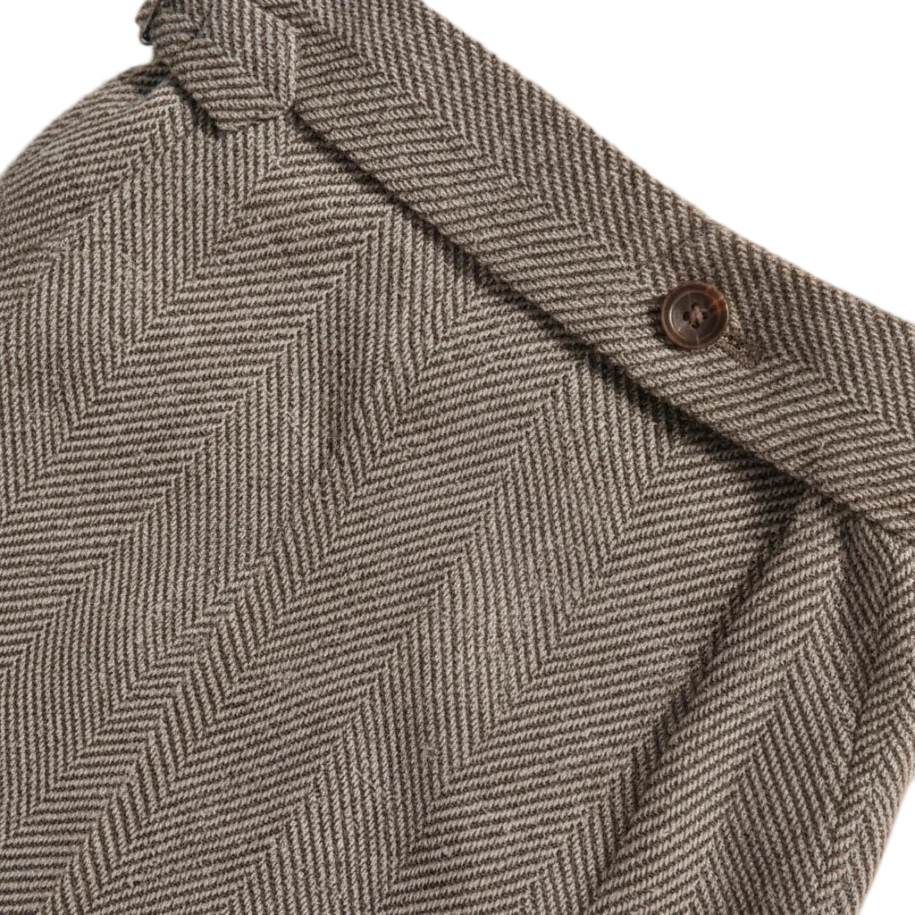 ceehuteey Men's 2 Pieces Brown Gentleman Double Breasted Herringbone Notch Lapel Mens Suit (Blazer+Pants)