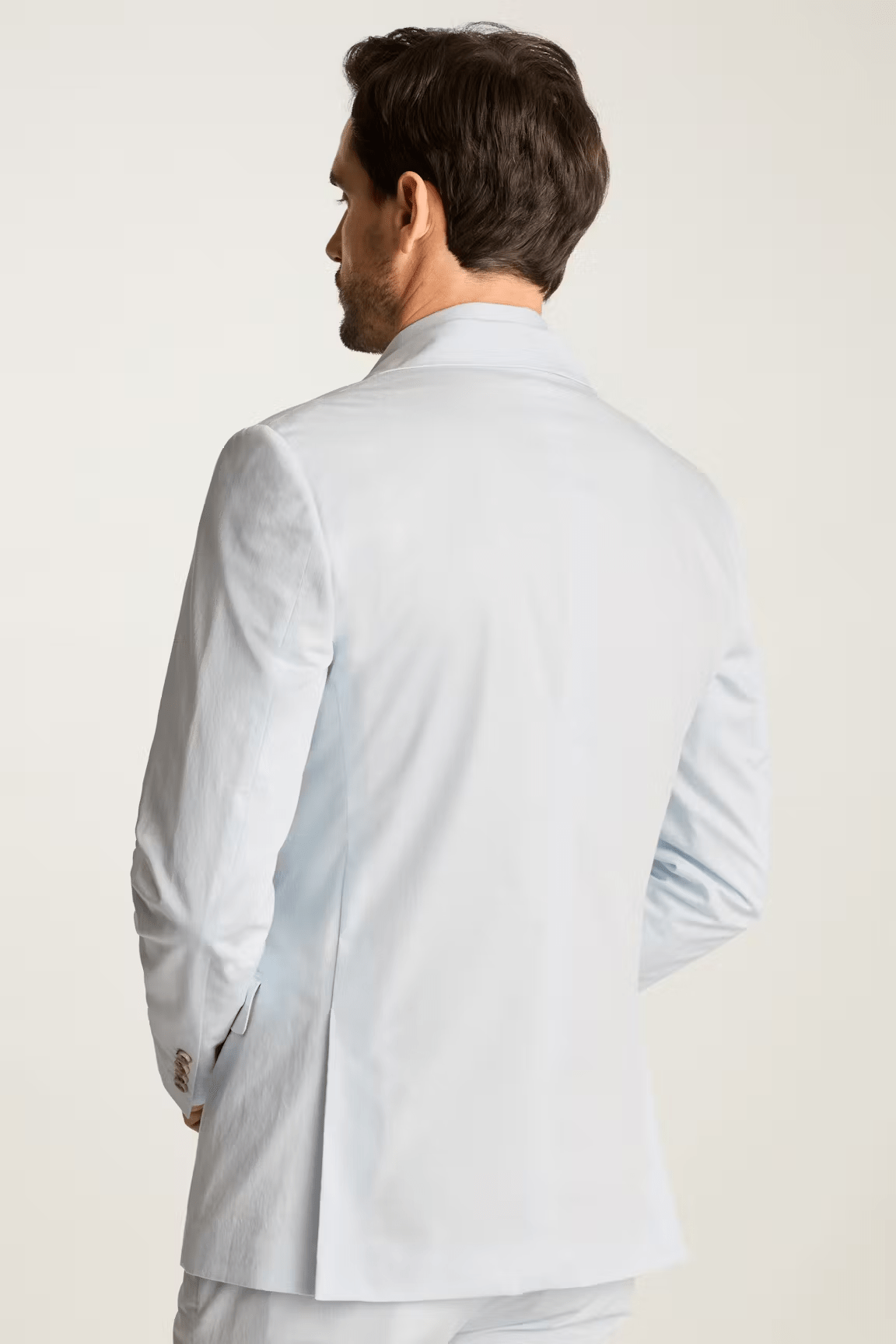 ceehuteey Men's 2 Pieces Casual Fashion Light Blue Notch Lapel Suit (Blazer+Pants)